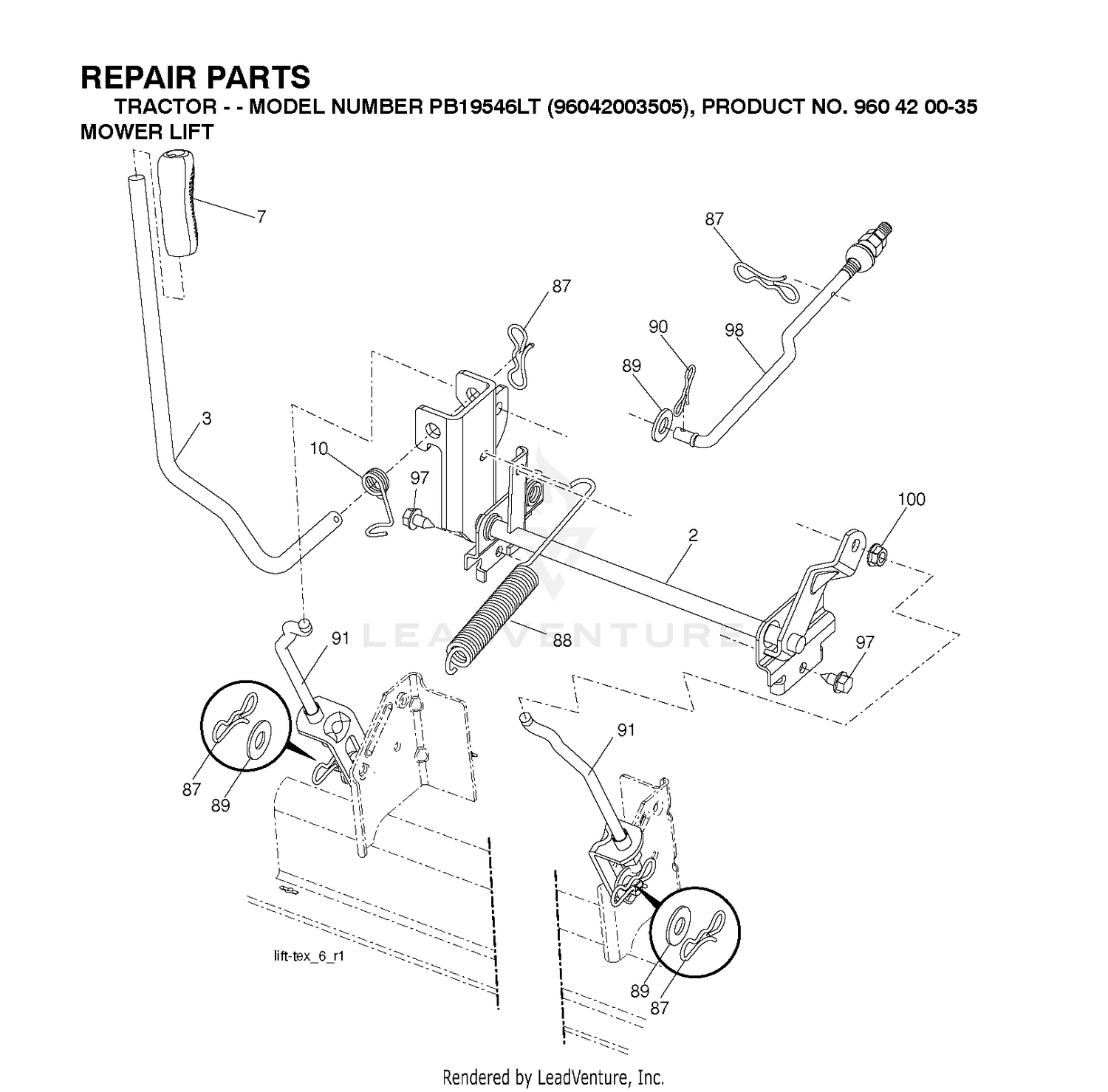MOWER LIFT LEVER