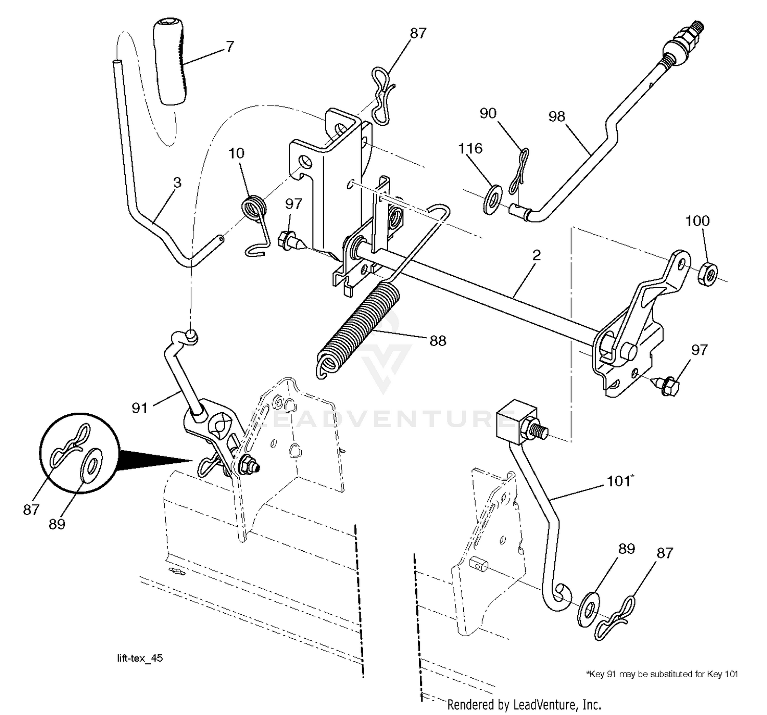 MOWER LIFT LEVER