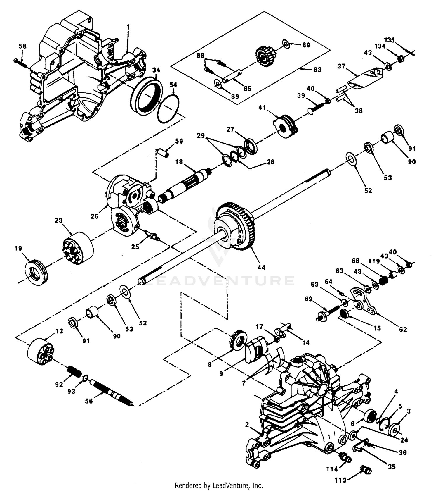 HYDRO-GEAR TRANSAXLE -- MODEL NUMBER 319-0750