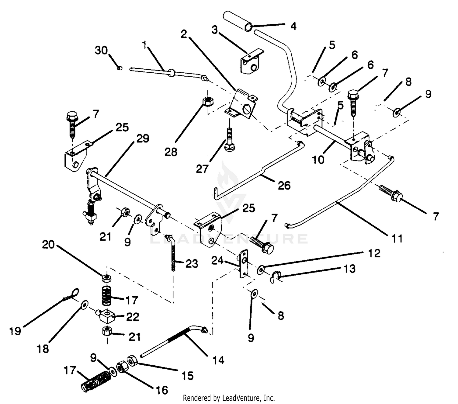 BRAKE / REAR MOWER LIFT ASSEMBLY