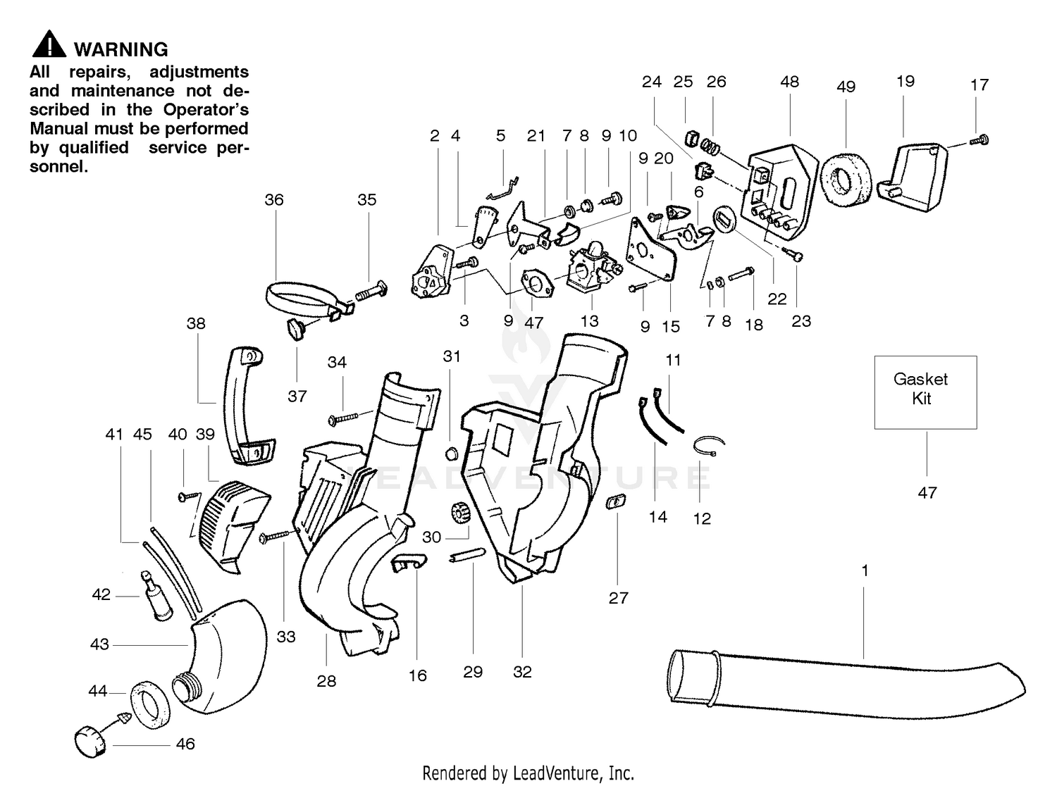 Handle,Chassis & Blower Assembly Type 1