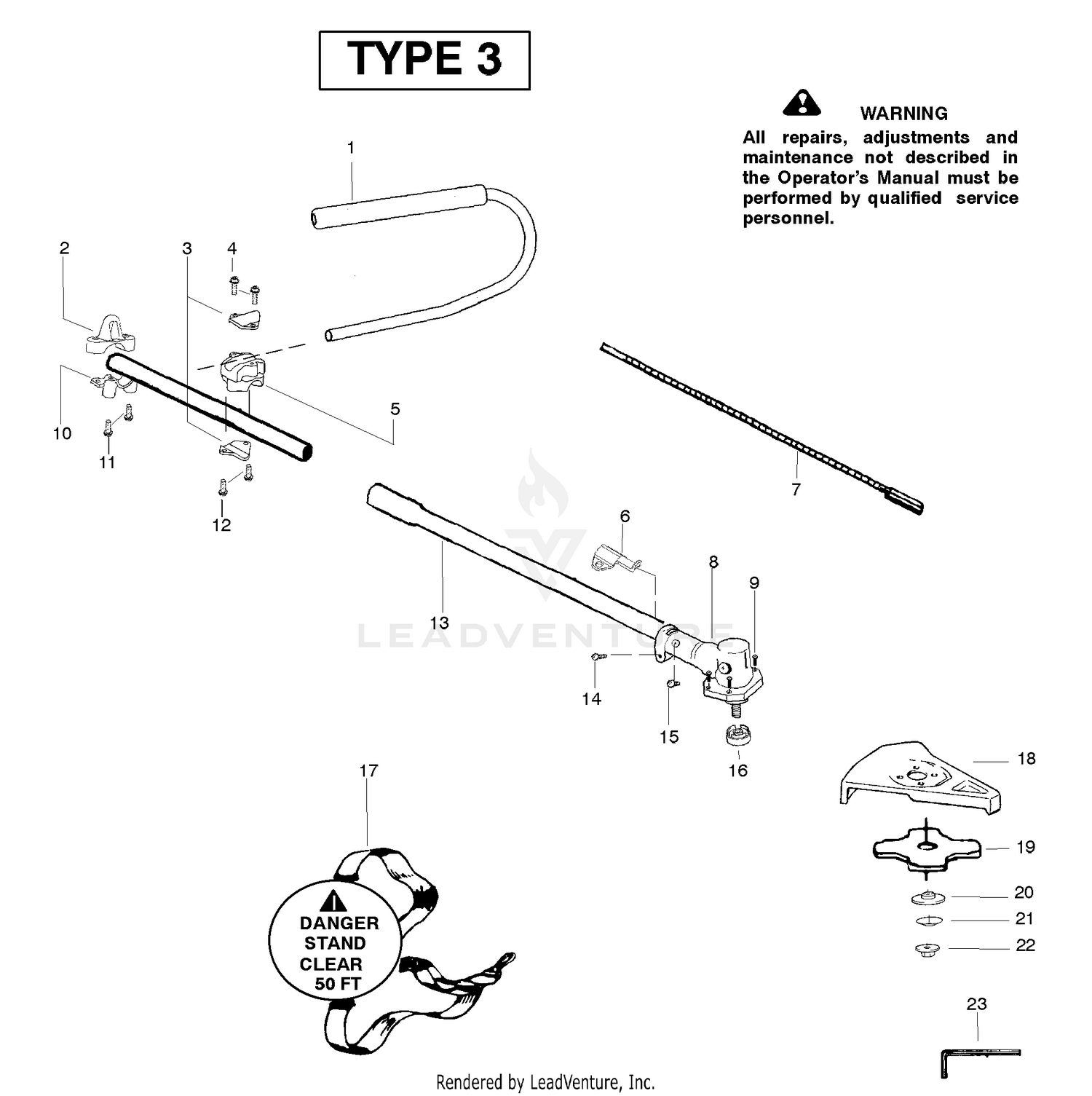 Brush-Cutter Attachment Assembly Type 3