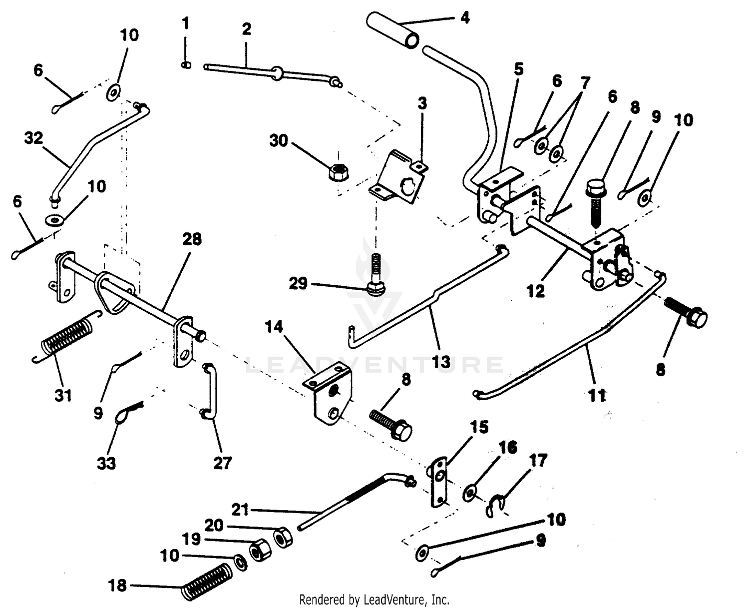 BRAKE / REAR MOWER LIFT ASSEMBLY
