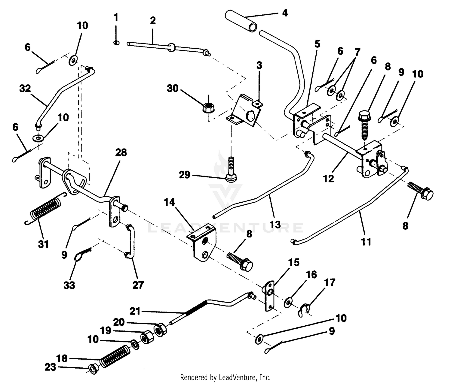 BRAKE / REAR MOWER LIFT ASSEMBLY
