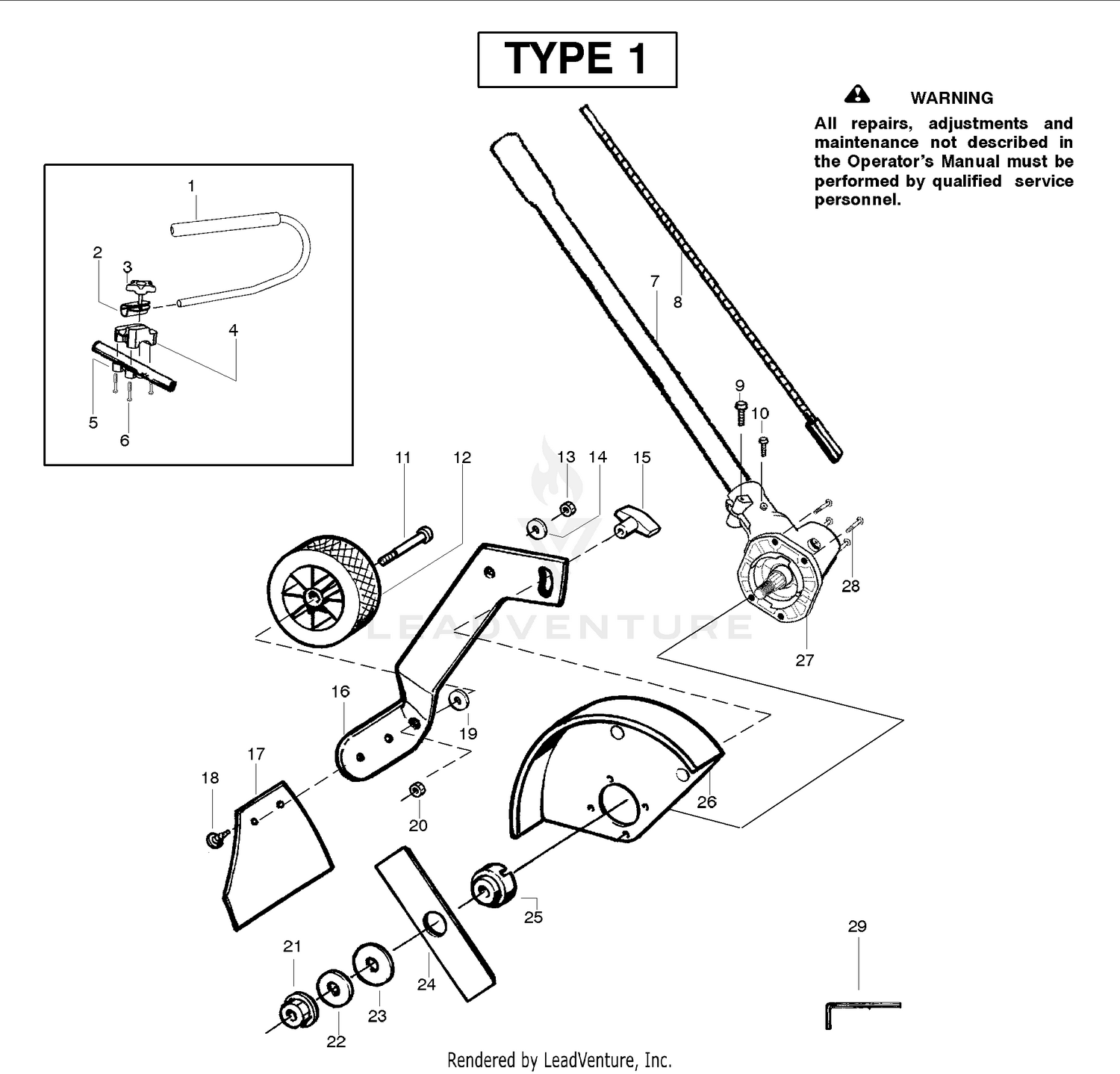 Edger Attachment Assembly Type 1