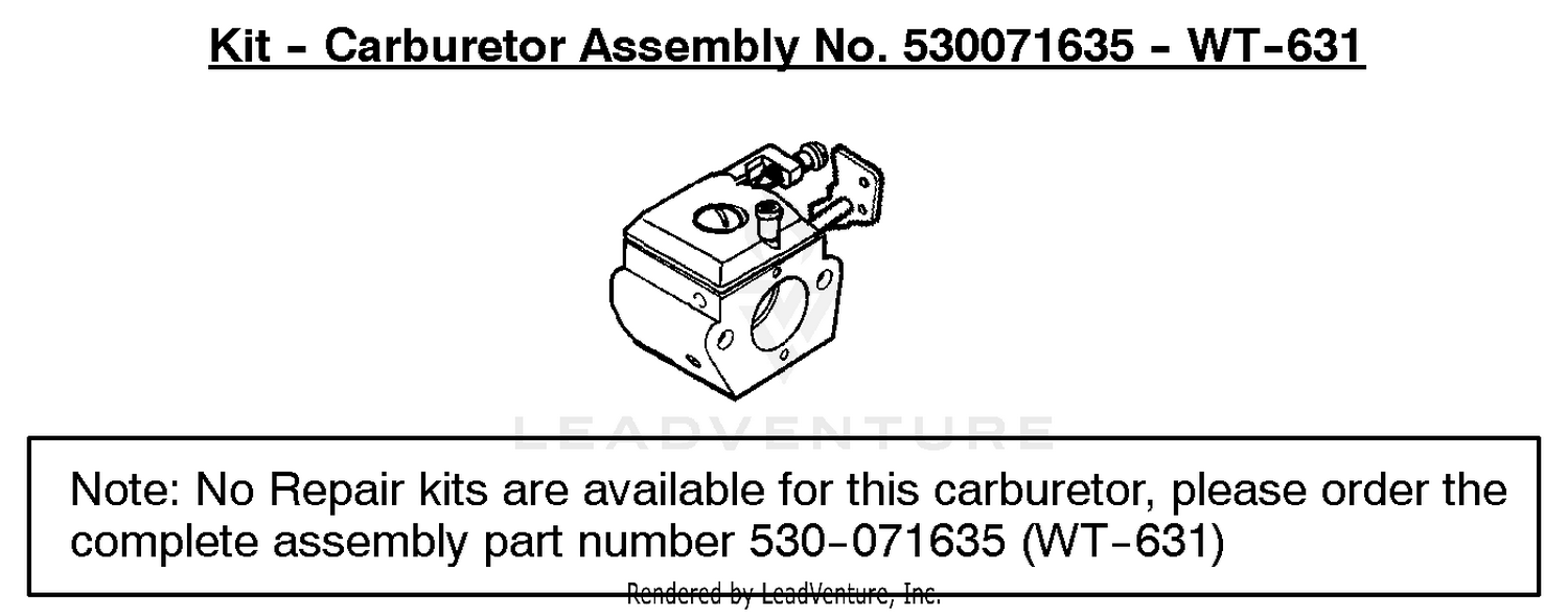 Carburetor Assembly (WT631) 530071635