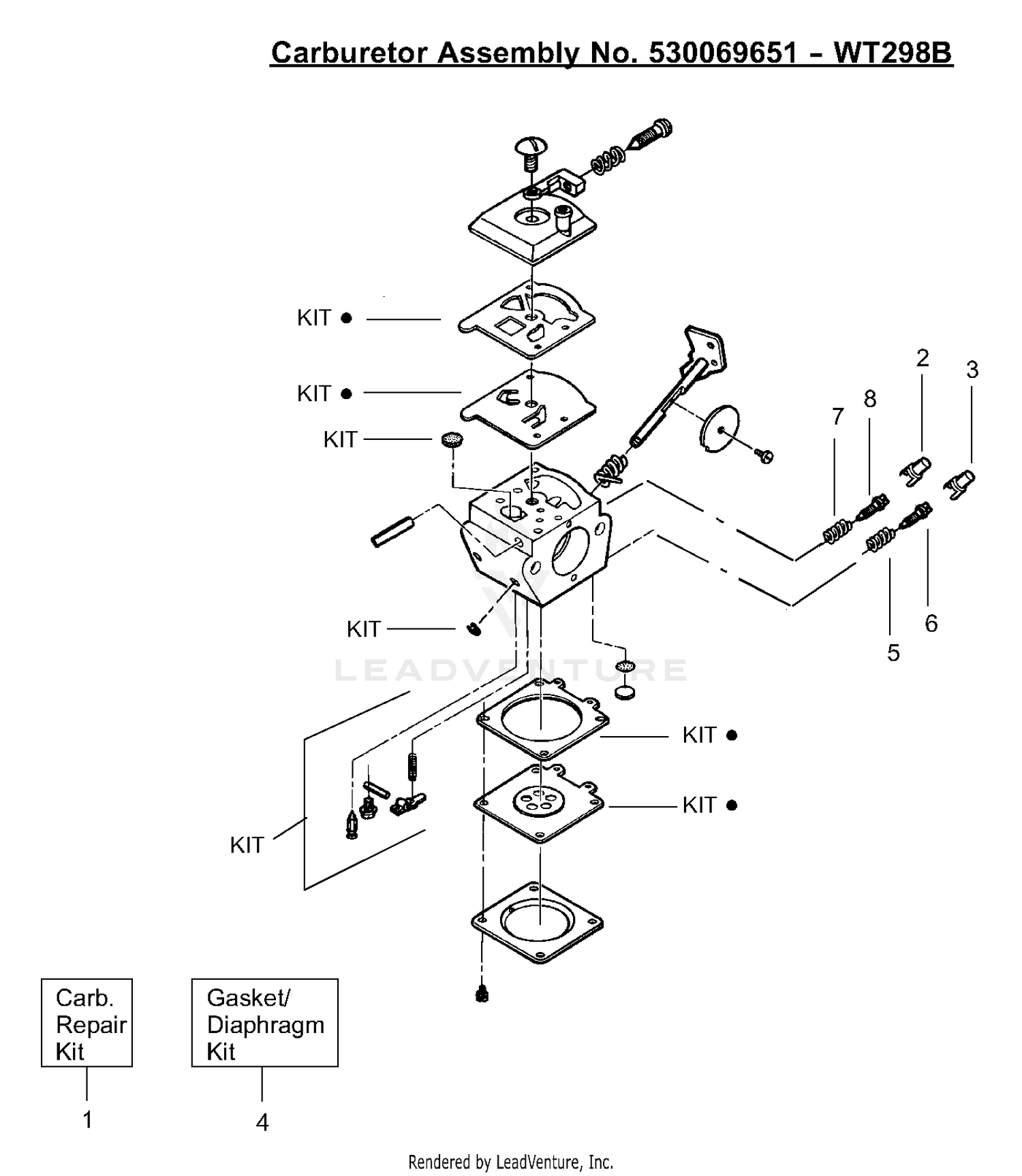 Carburetor Assembly P/N 530069651