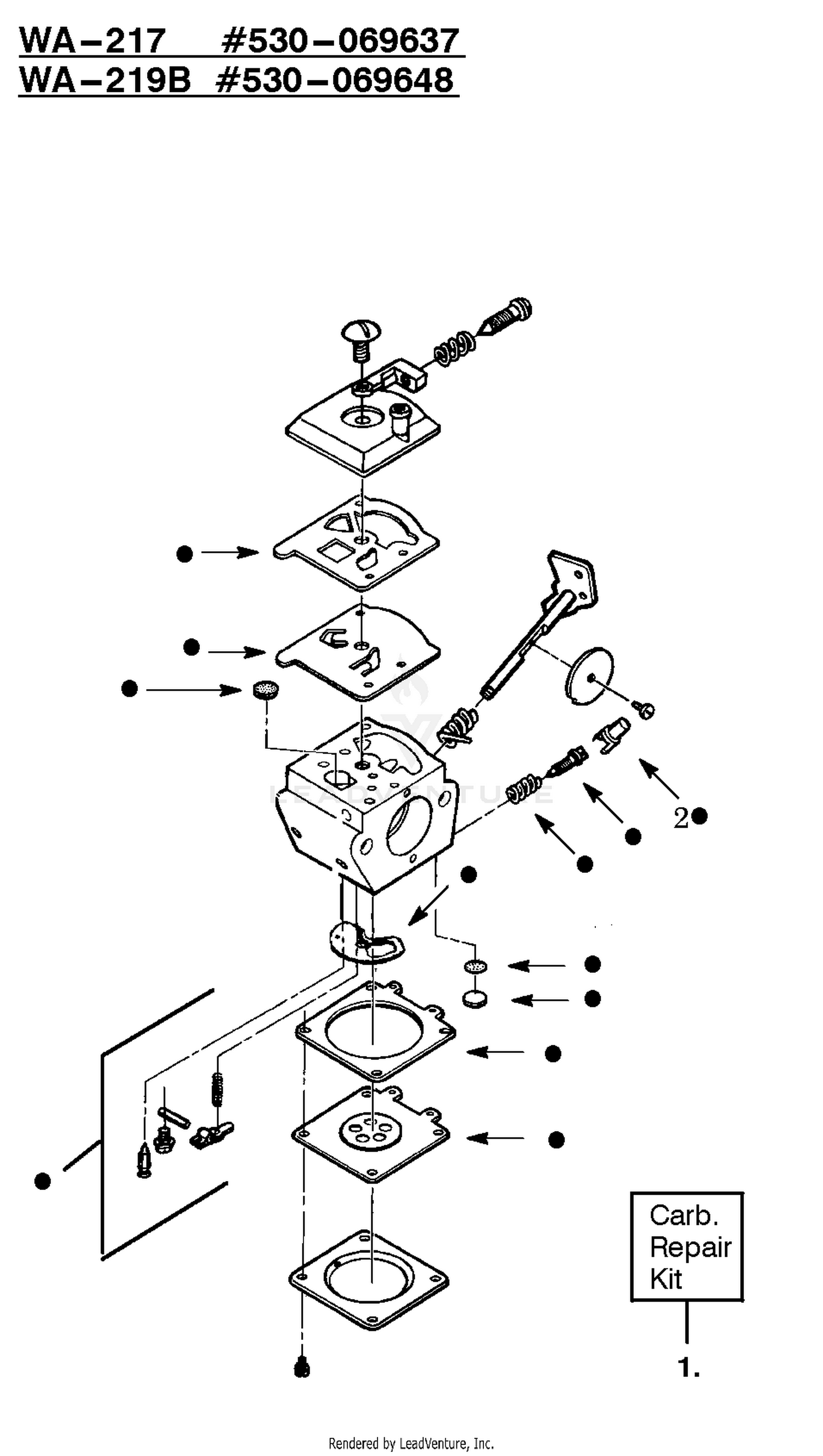 Carburetor Assembly WA-217, 219B