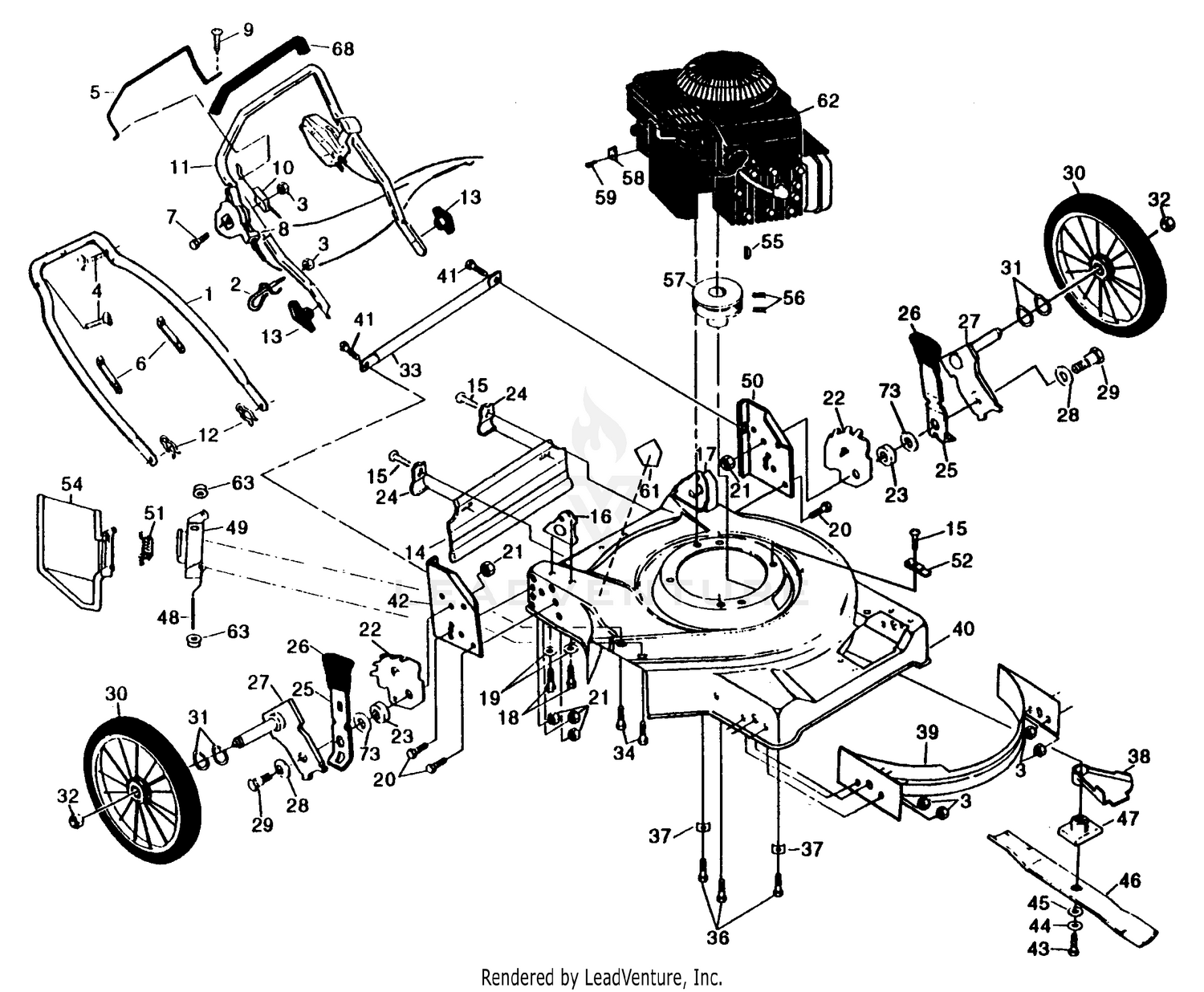 MOWER HOUSING, ENGINE B/S 12C802