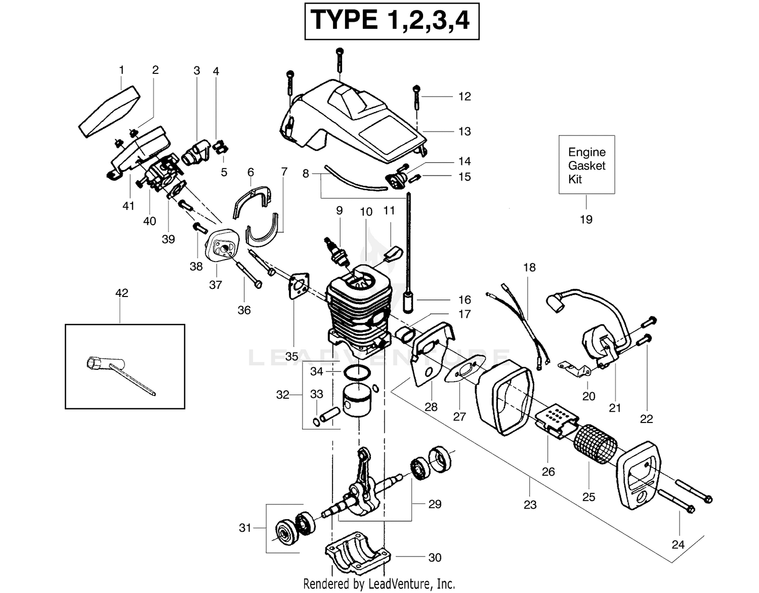 Engine Assembly Type 1, 2, 3, 4
