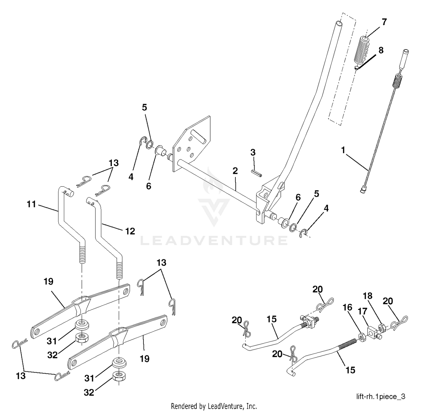 MOWER LIFT LEVER