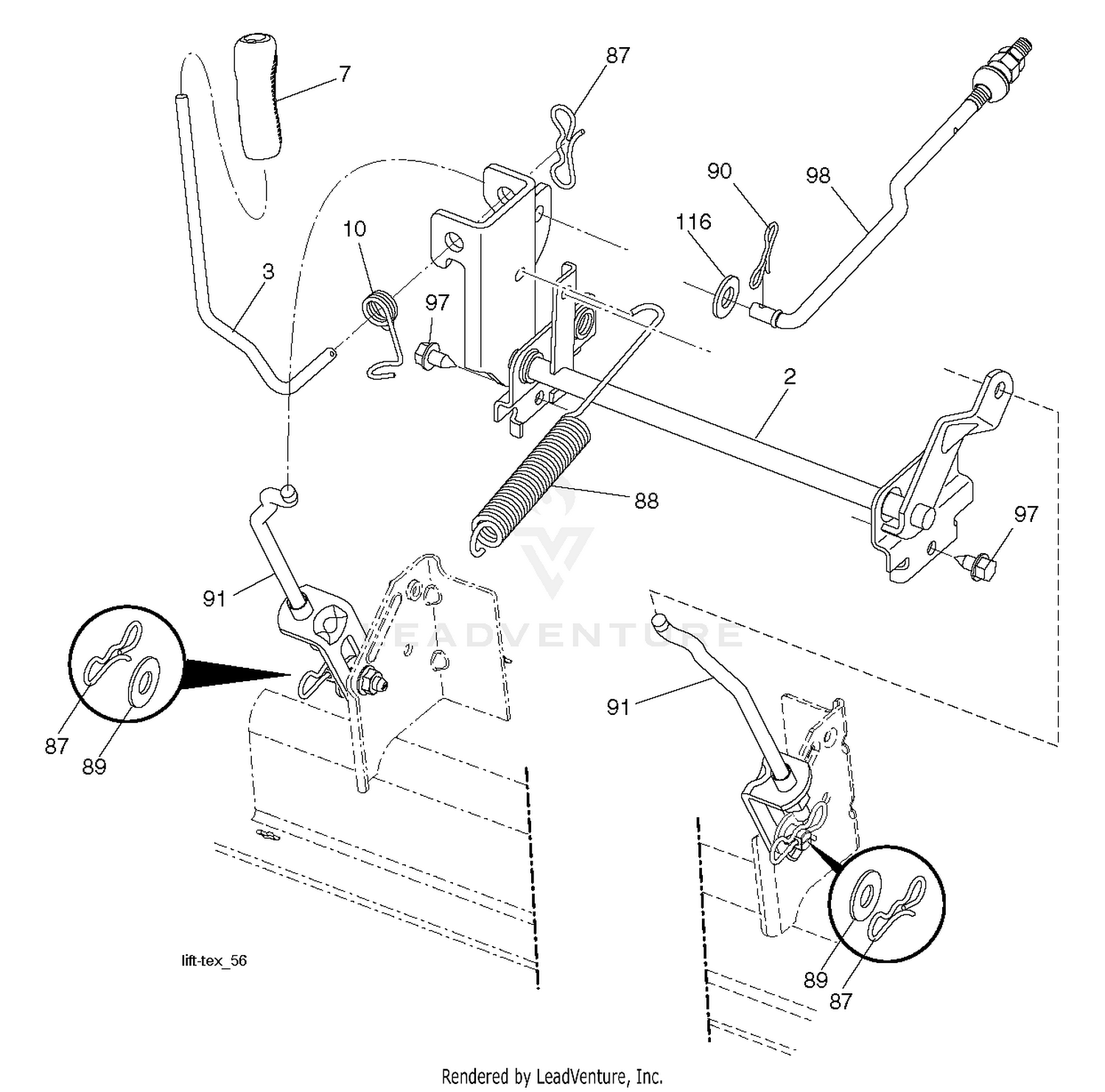 MOWER LIFT LEVER