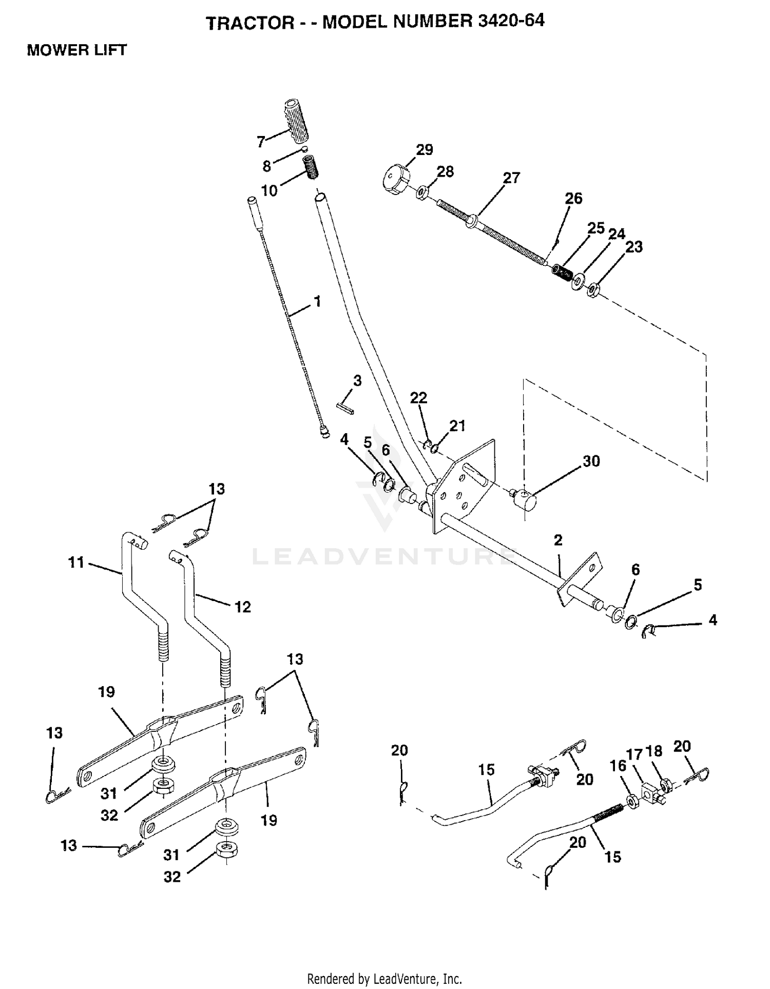 MOWER LIFT LEVER