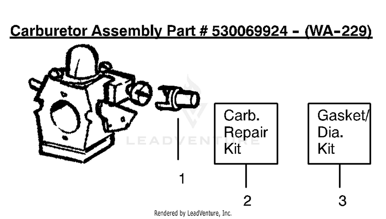 Carburetor Assembly (WA229) 530069924 Type 1
