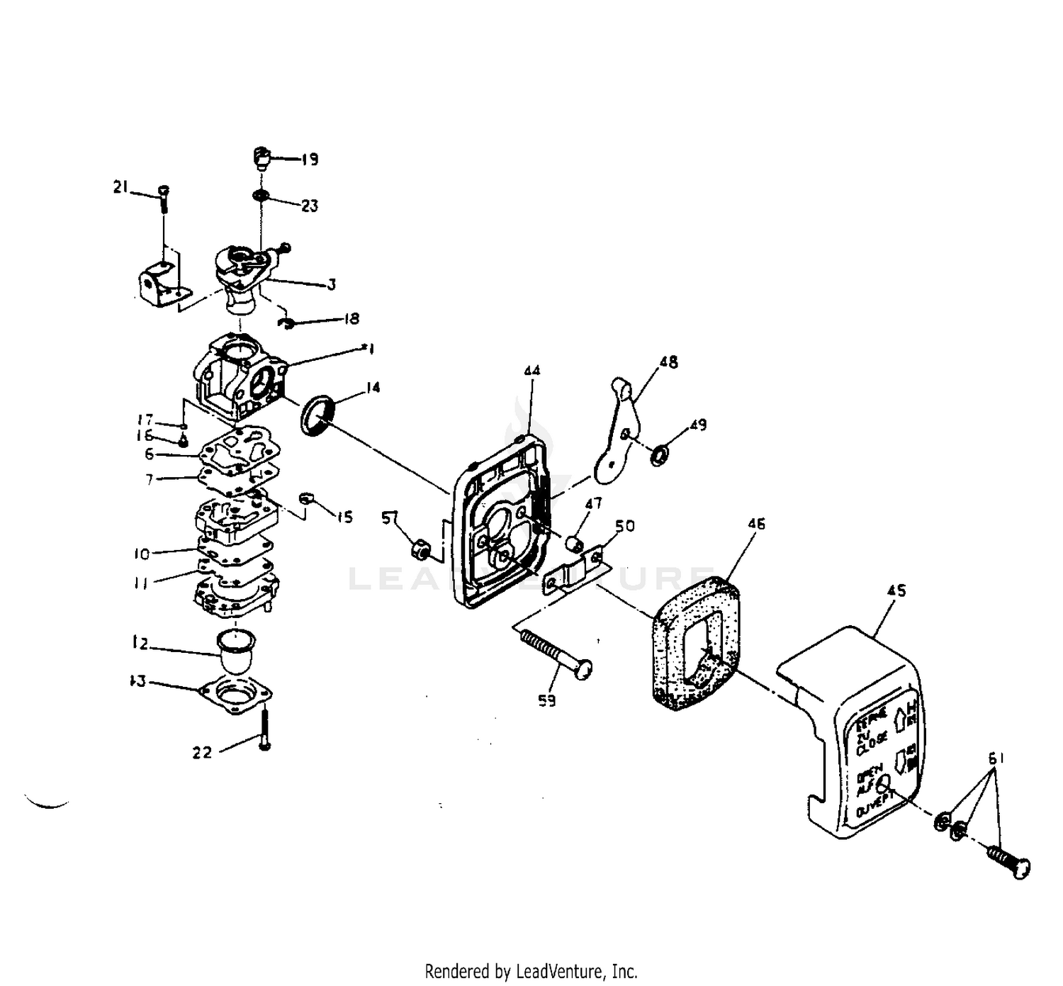 CARBURETOR & AIR CLEANER #216831S, & 216832S