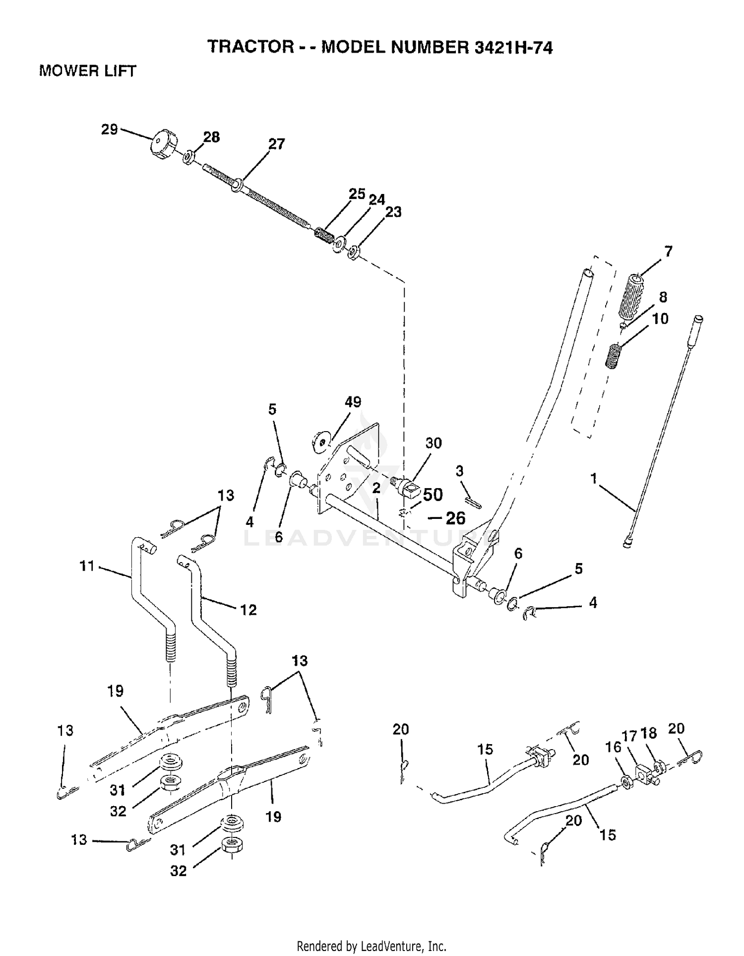 MOWER LIFT LEVER