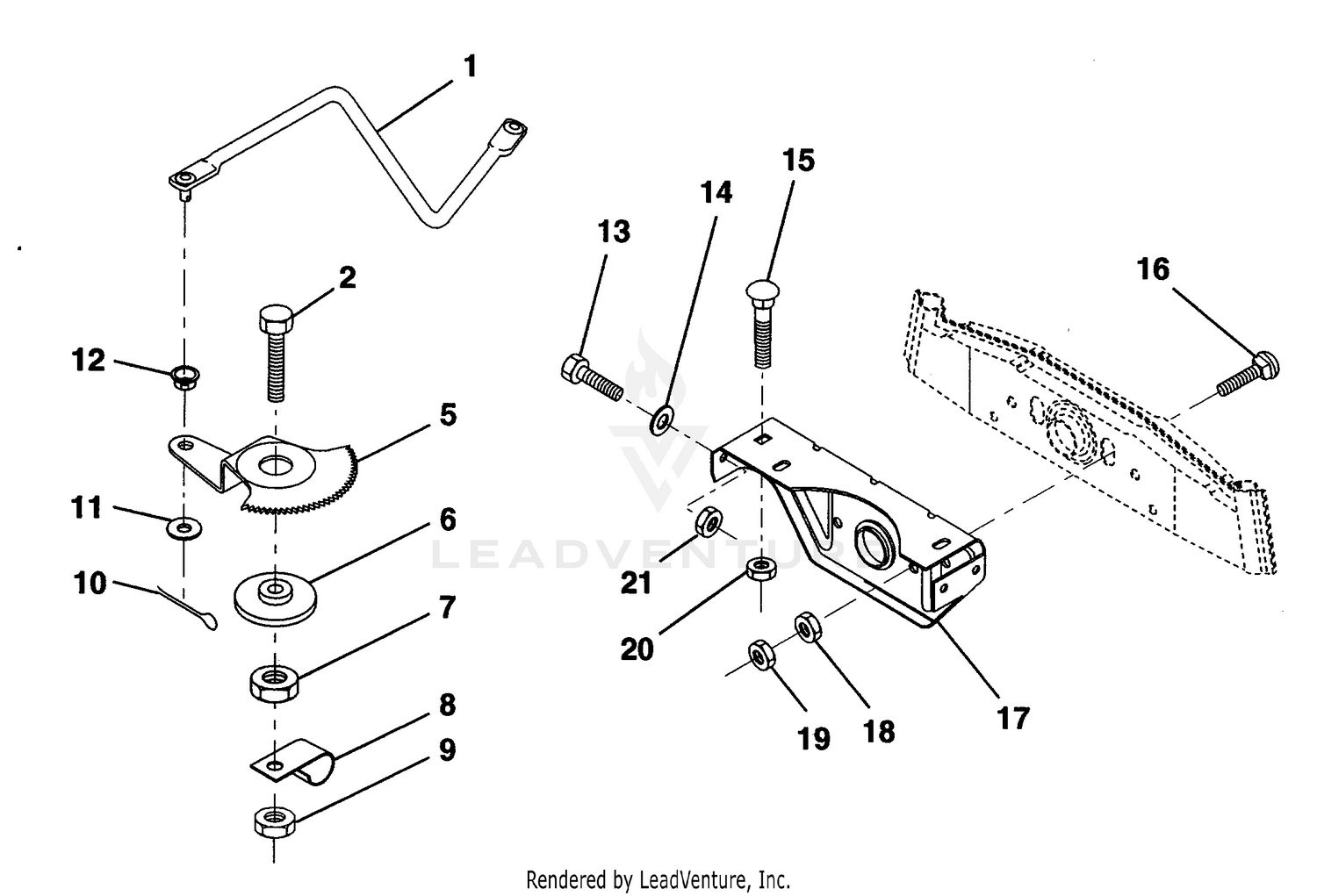 SECTOR GEAR / AXLE SUPPORT