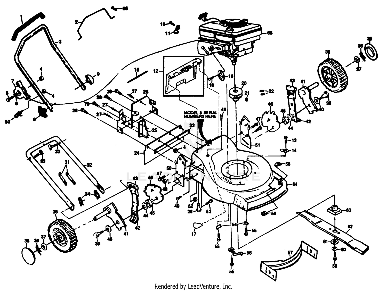 MOWER HOUSING, ENGINE B/S 124707