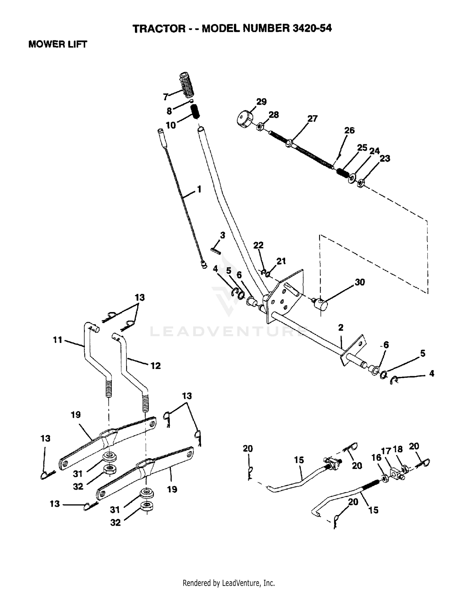 MOWER LIFT LEVER