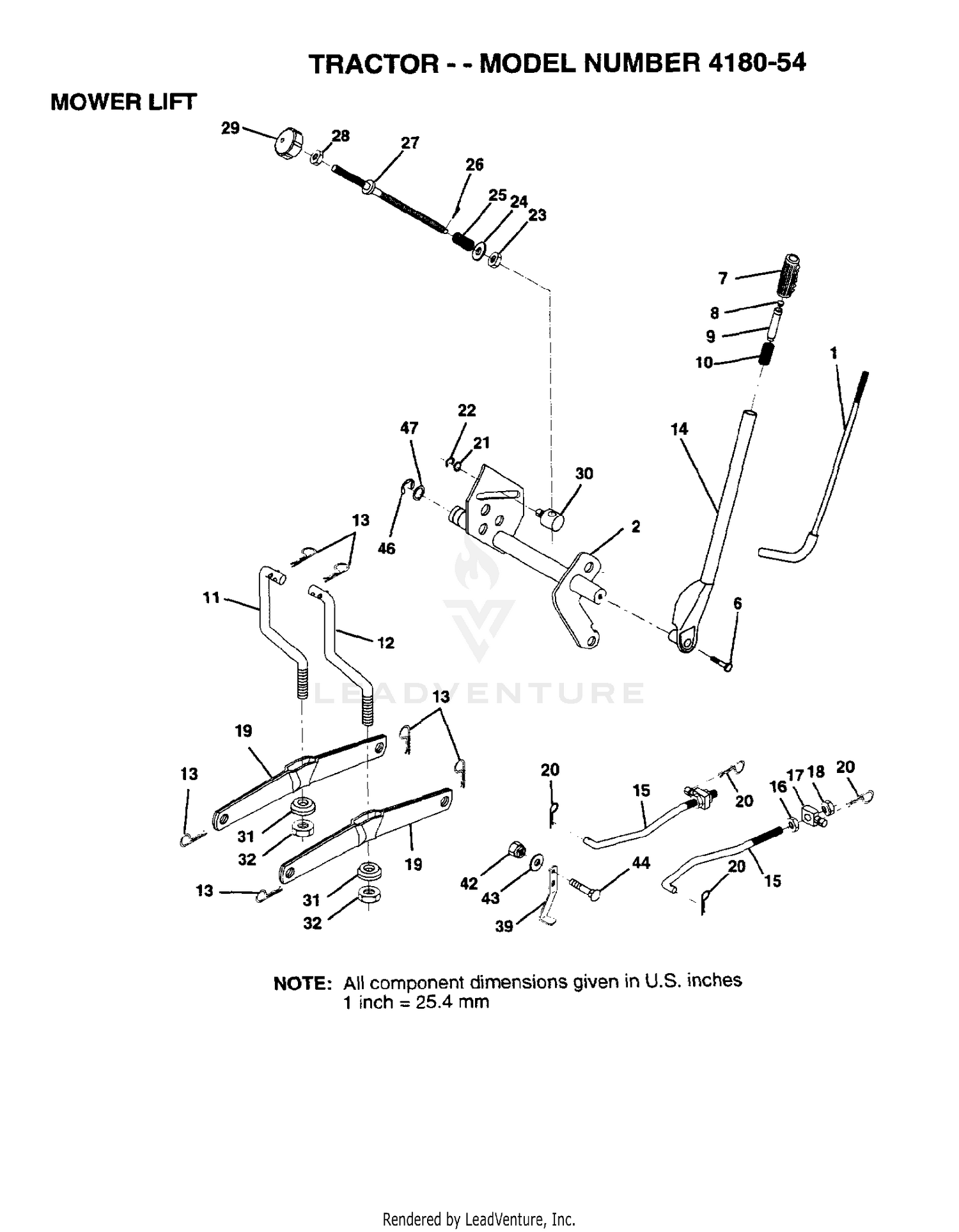 MOWER LIFT LEVER