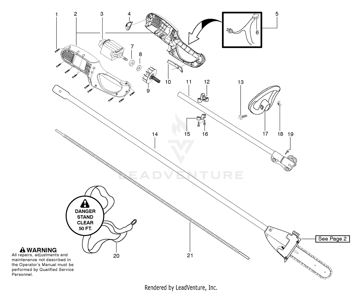 Motor/Handle & Pole Pruner Shaft Assembly