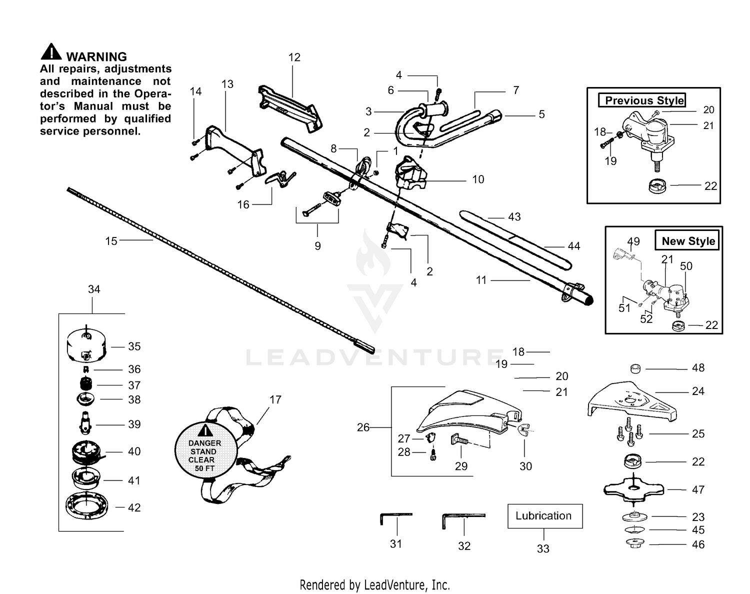 Handle, Driveshaft & Cutting Head