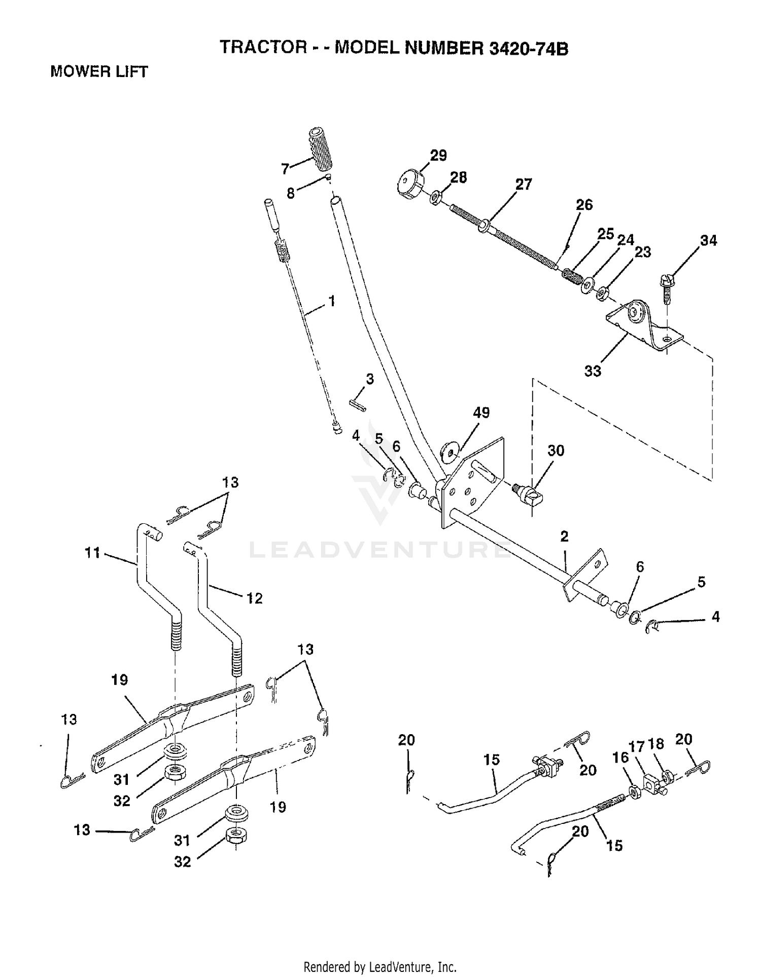 MOWER LIFT LEVER