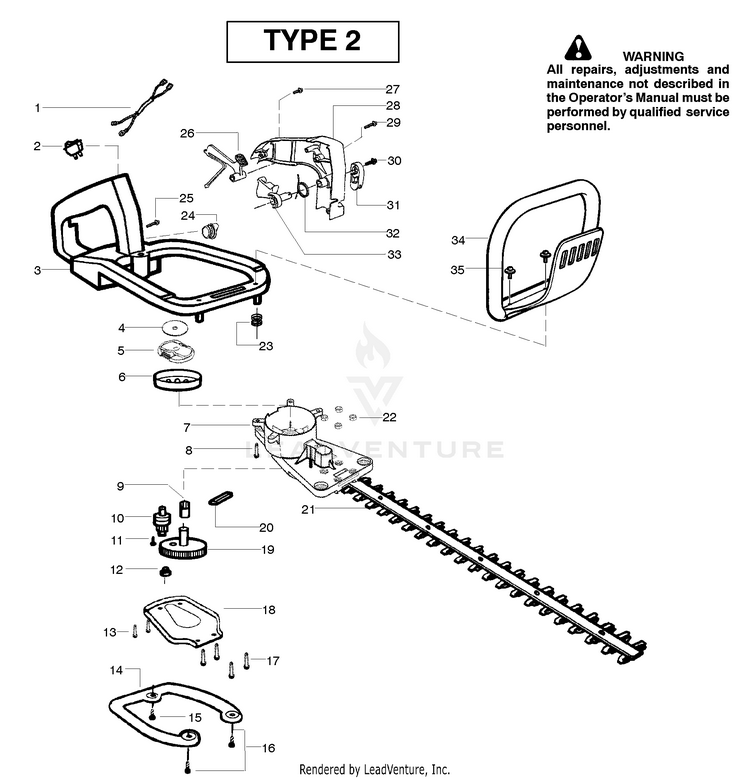 Weed Eater GHT195LE Hedge Trimmer Type 2