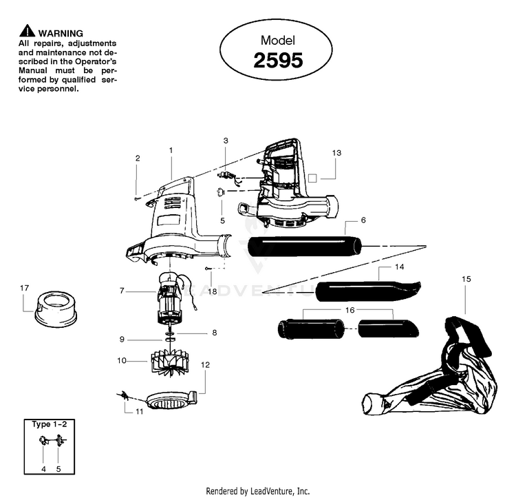 Weed Eater 2595 Electric Blower