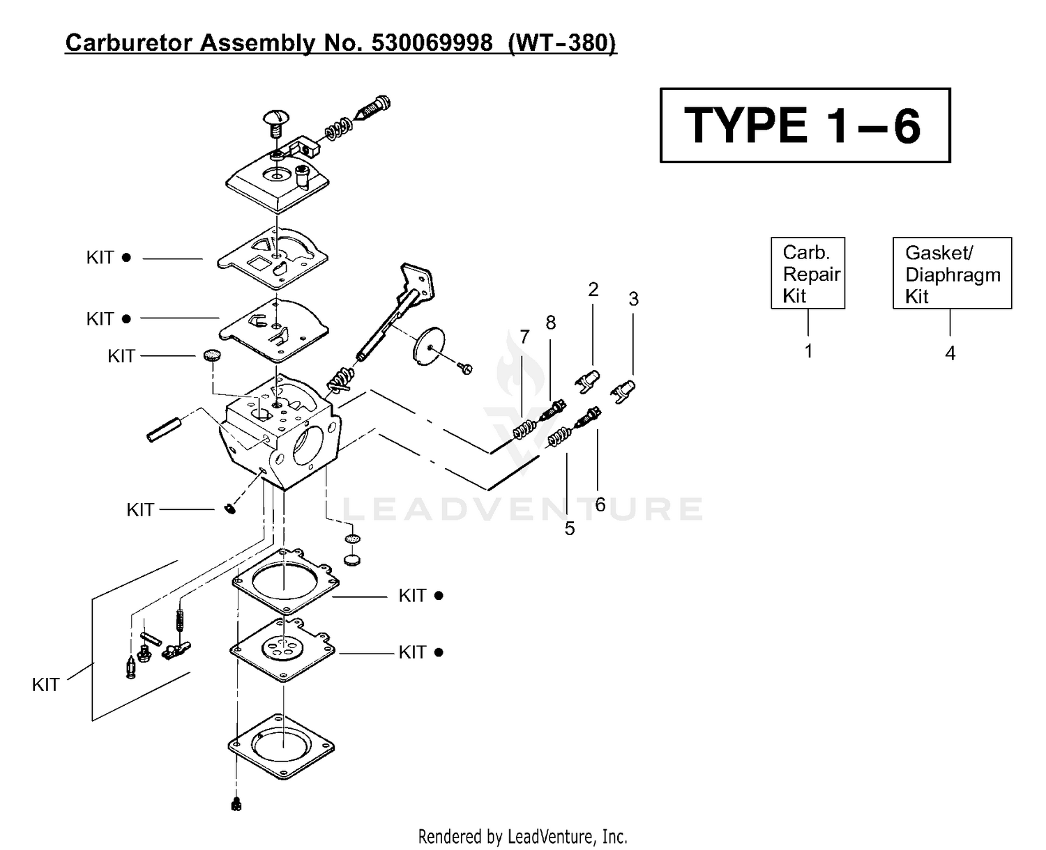Carburetor Assembly (WT380) 530069998