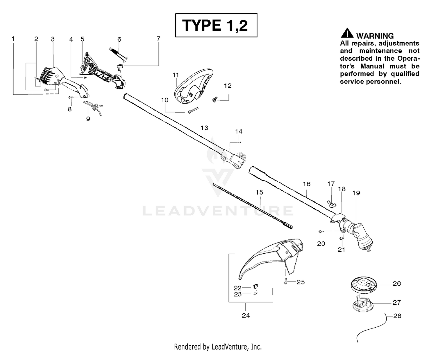 Handle & Shaft Assembly Type 1,2