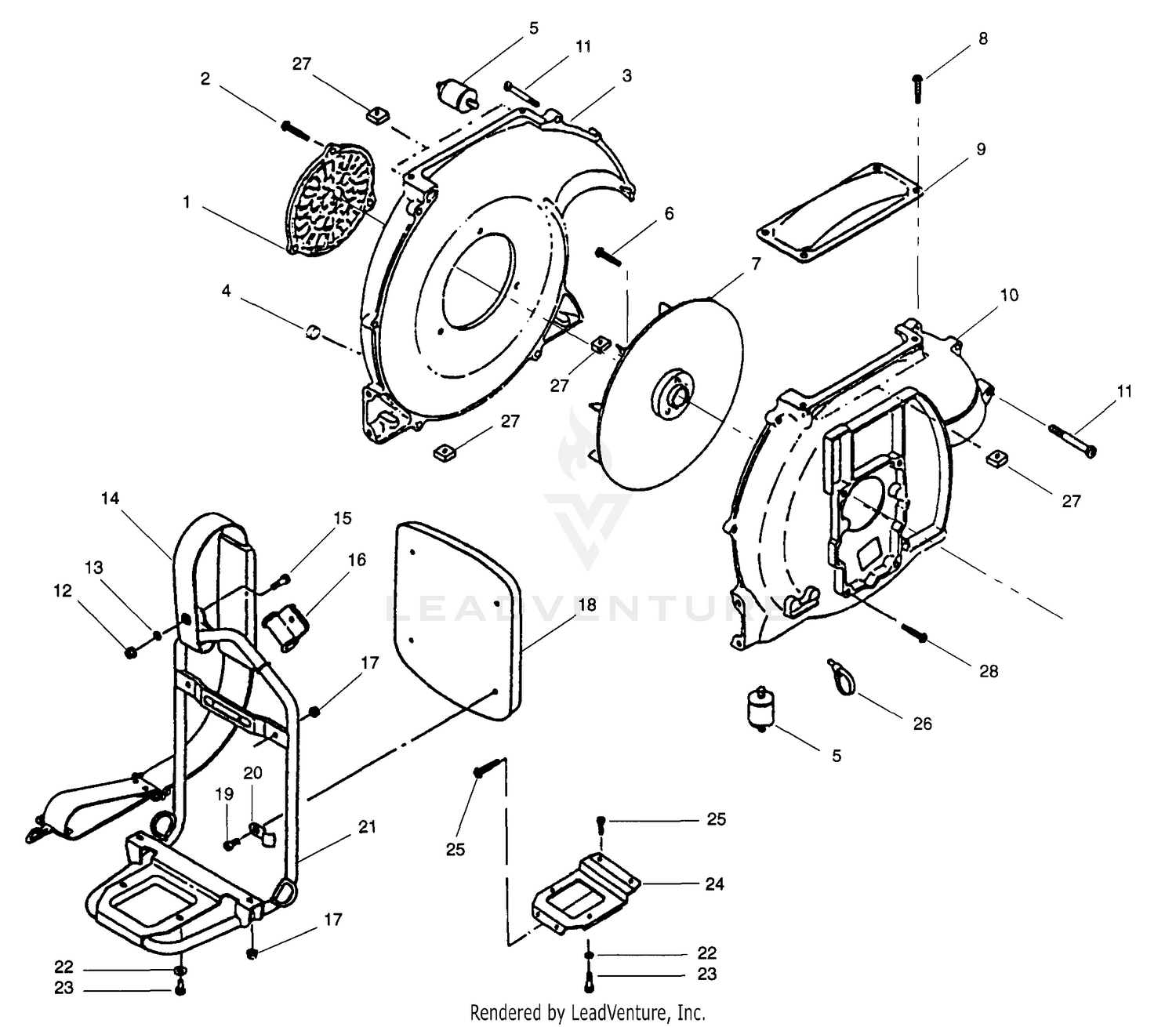 Fan, Frame & Shoulder Strap Assemblies