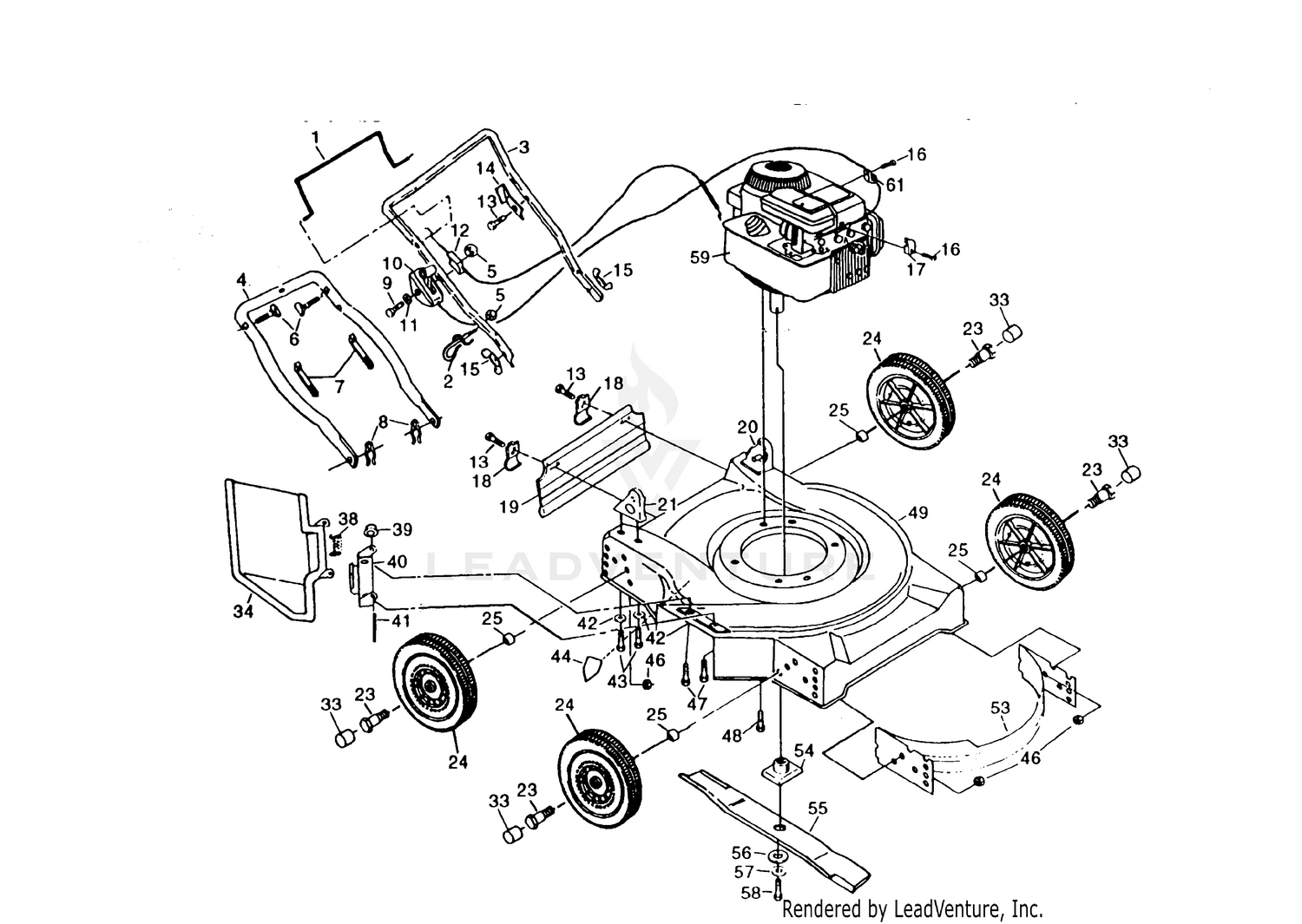 MOWER ASSEMBLY, ENGINE B/S 95902