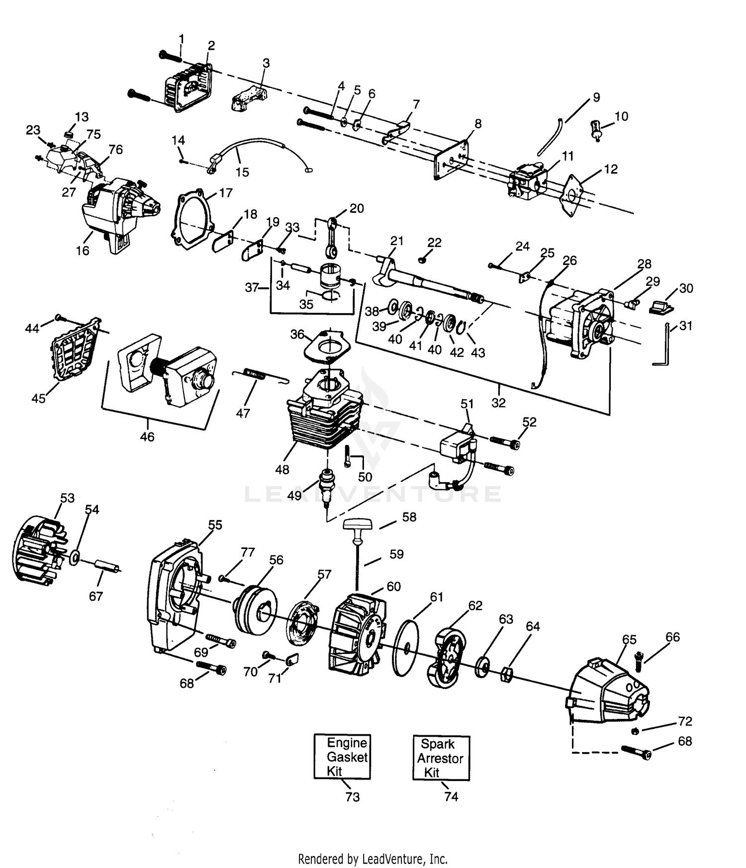 ENGINE BLOCK & SHROUD