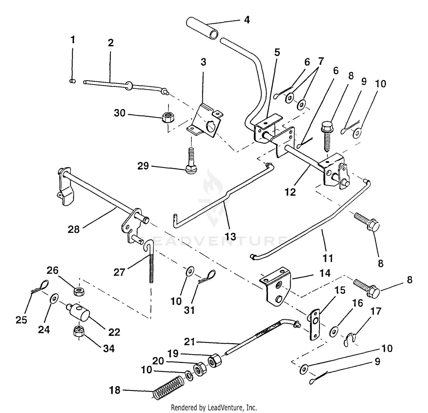 Brake/Rear Mower Lift Assembly