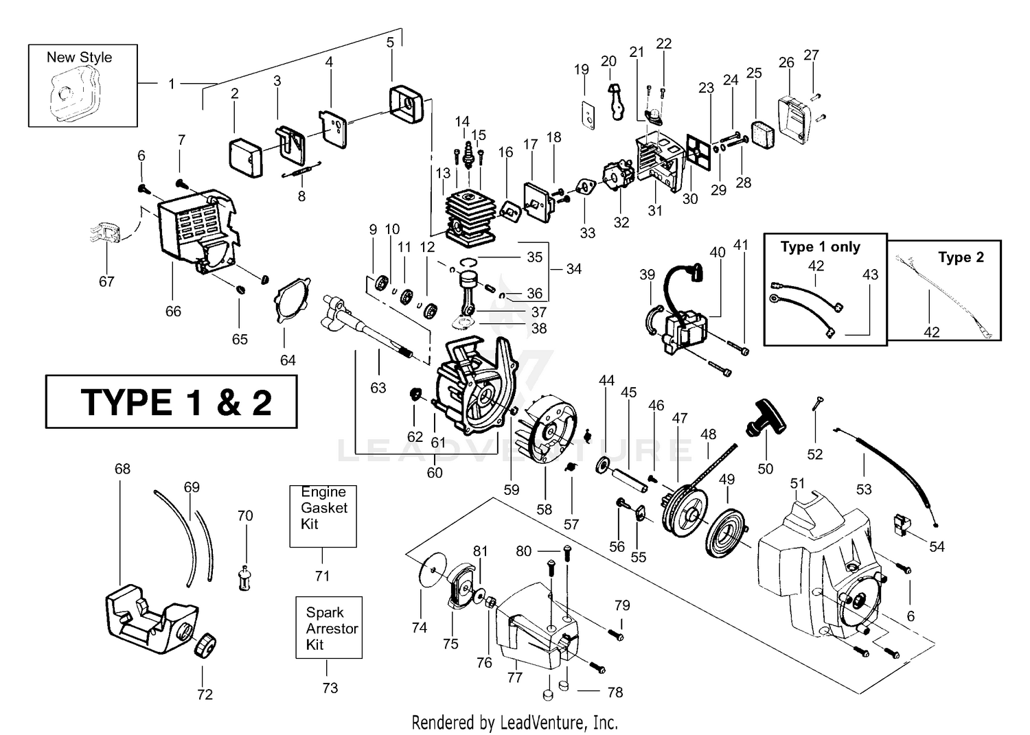 Engine Assembly Type 1 & 2