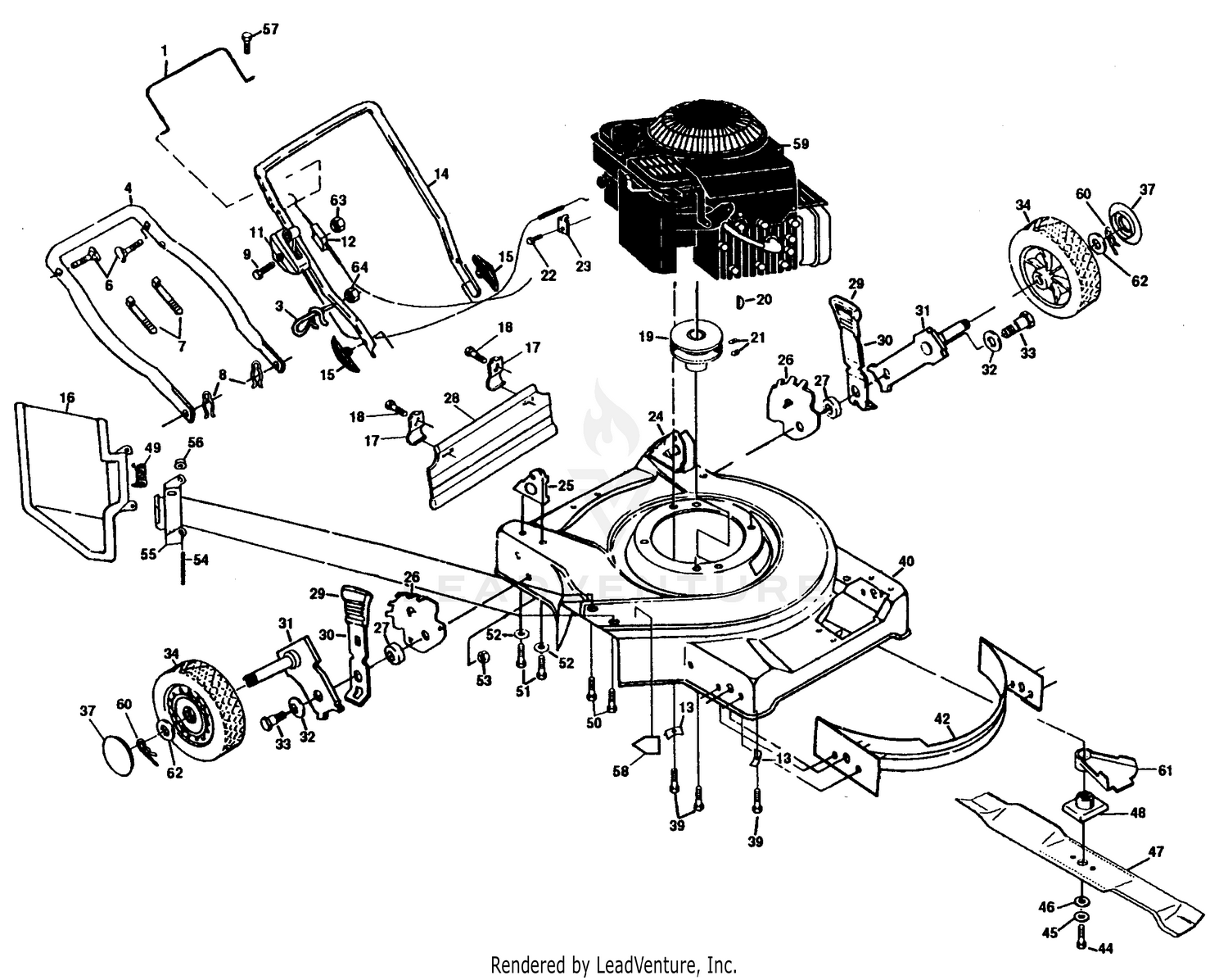 MOWER HOUSING, ENGINE B/S 12C802-0816-02