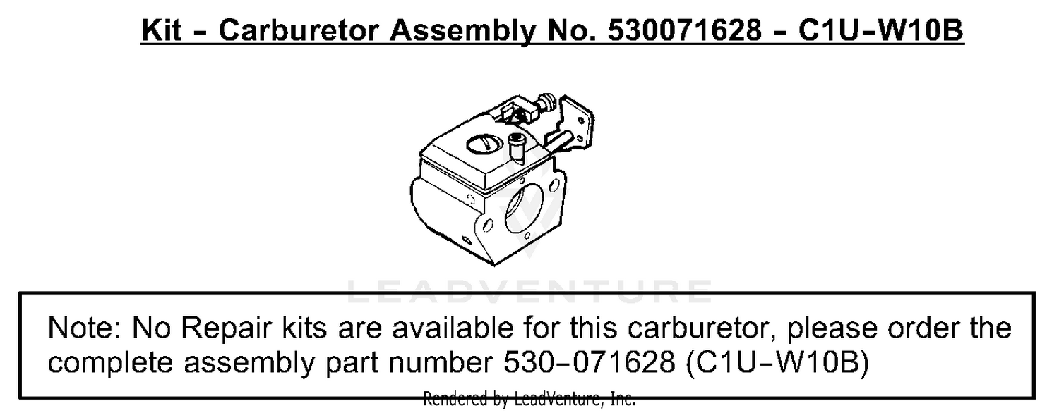 Carburetor Assembly (C1U-W10B) 530071628
