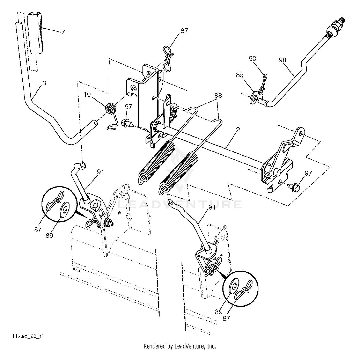 MOWER LIFT LEVER