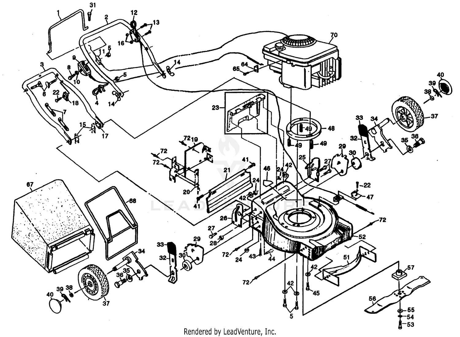 MOWER HOUSING & B/S ENGINE 122782