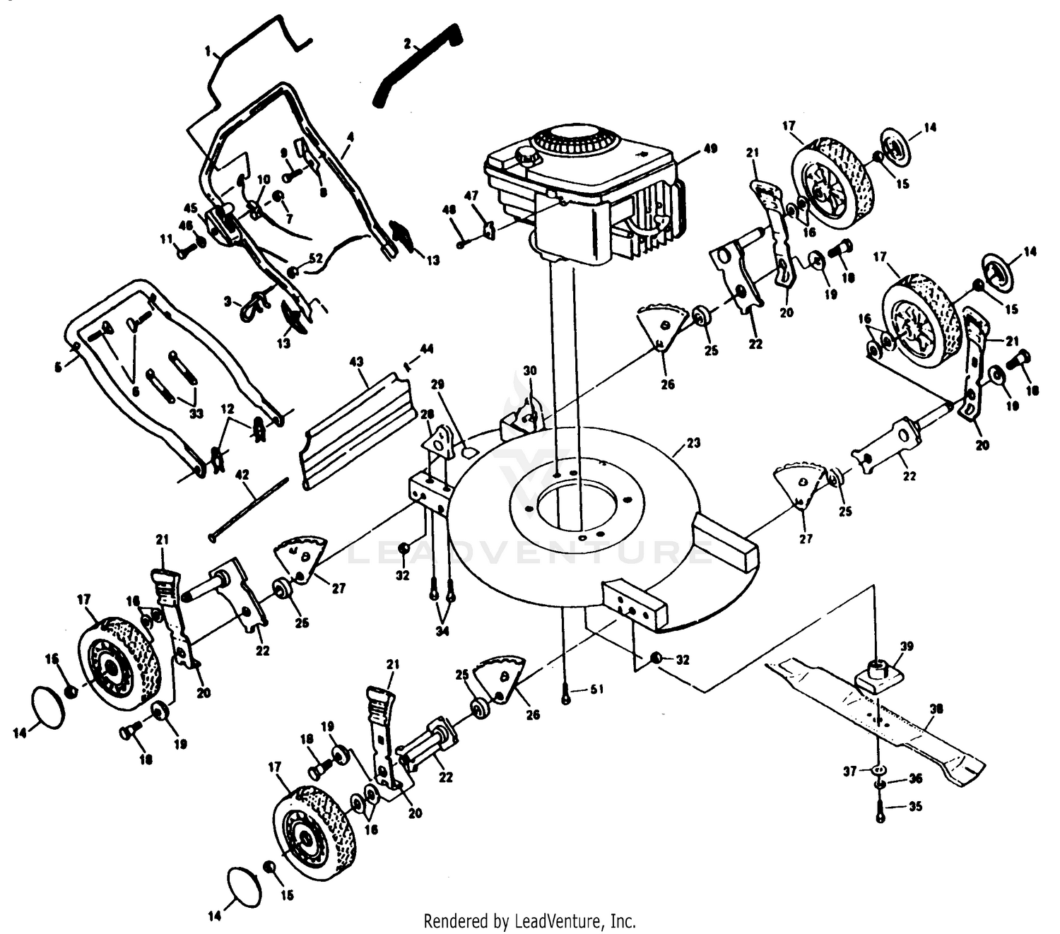 MOWER ASSEMBLY, ENGINE B/S 12482