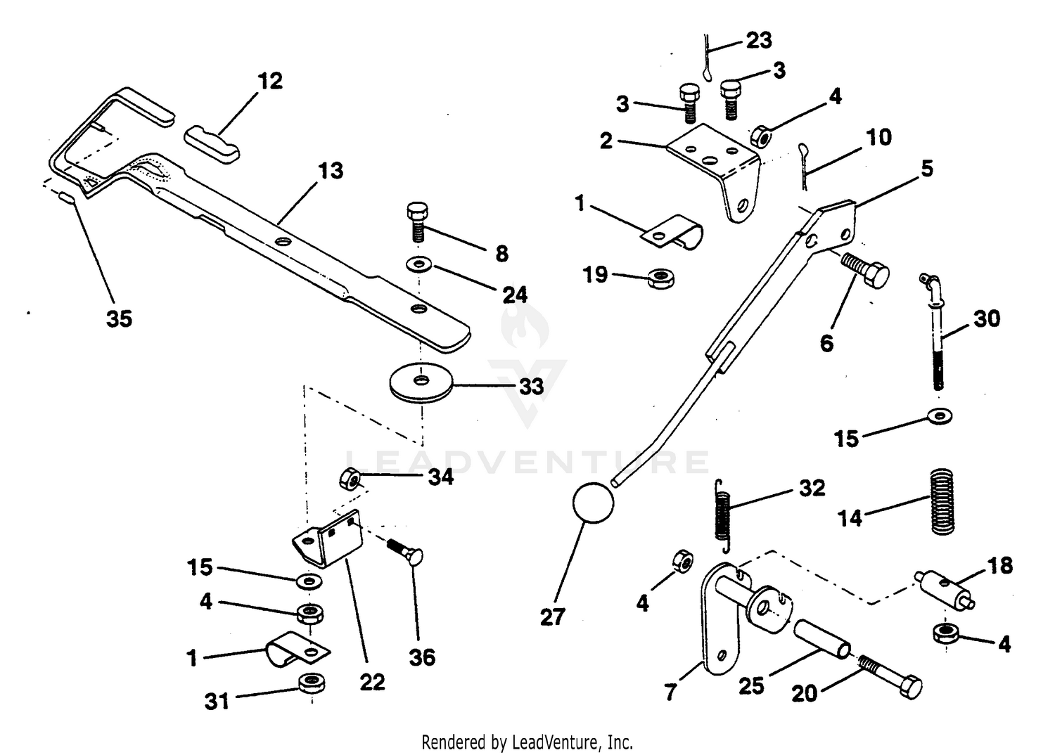 MOWER LIFT LEVER