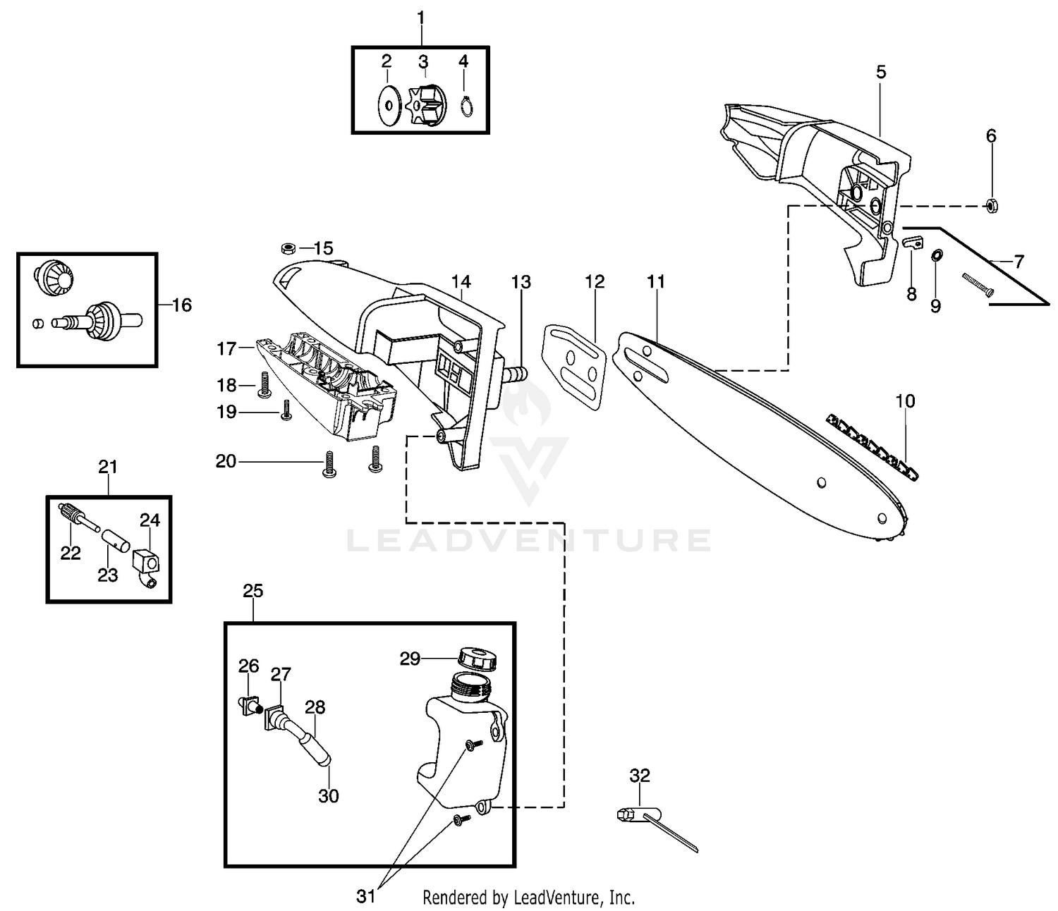 Pole Pruner Attachment Assembly