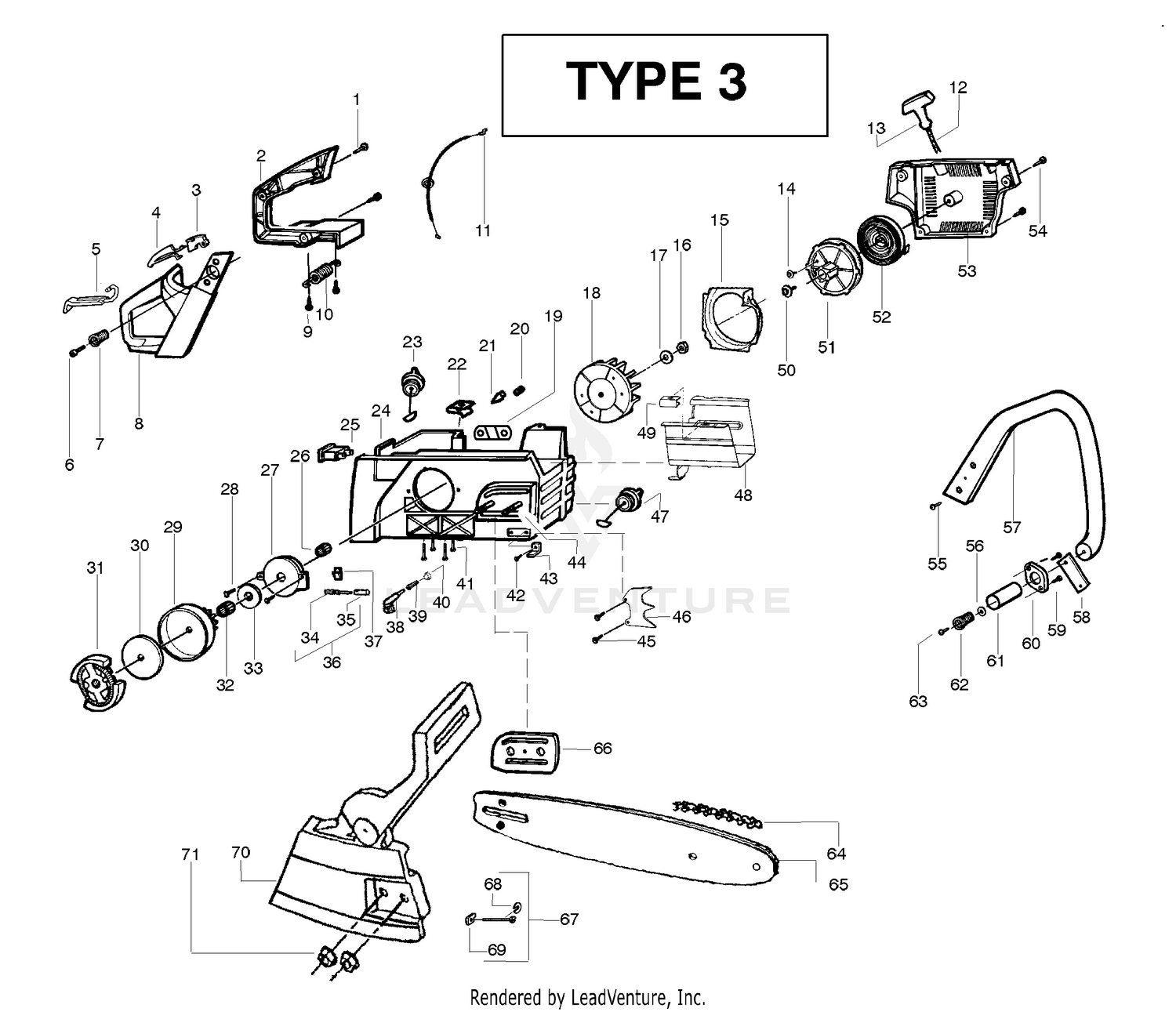 Handle, Chassis & Bar Assembly - Type 3