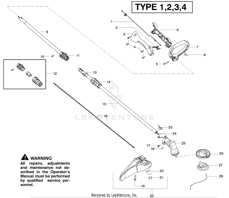 Weed Eater SST25C Gas Trimmer Type 4
