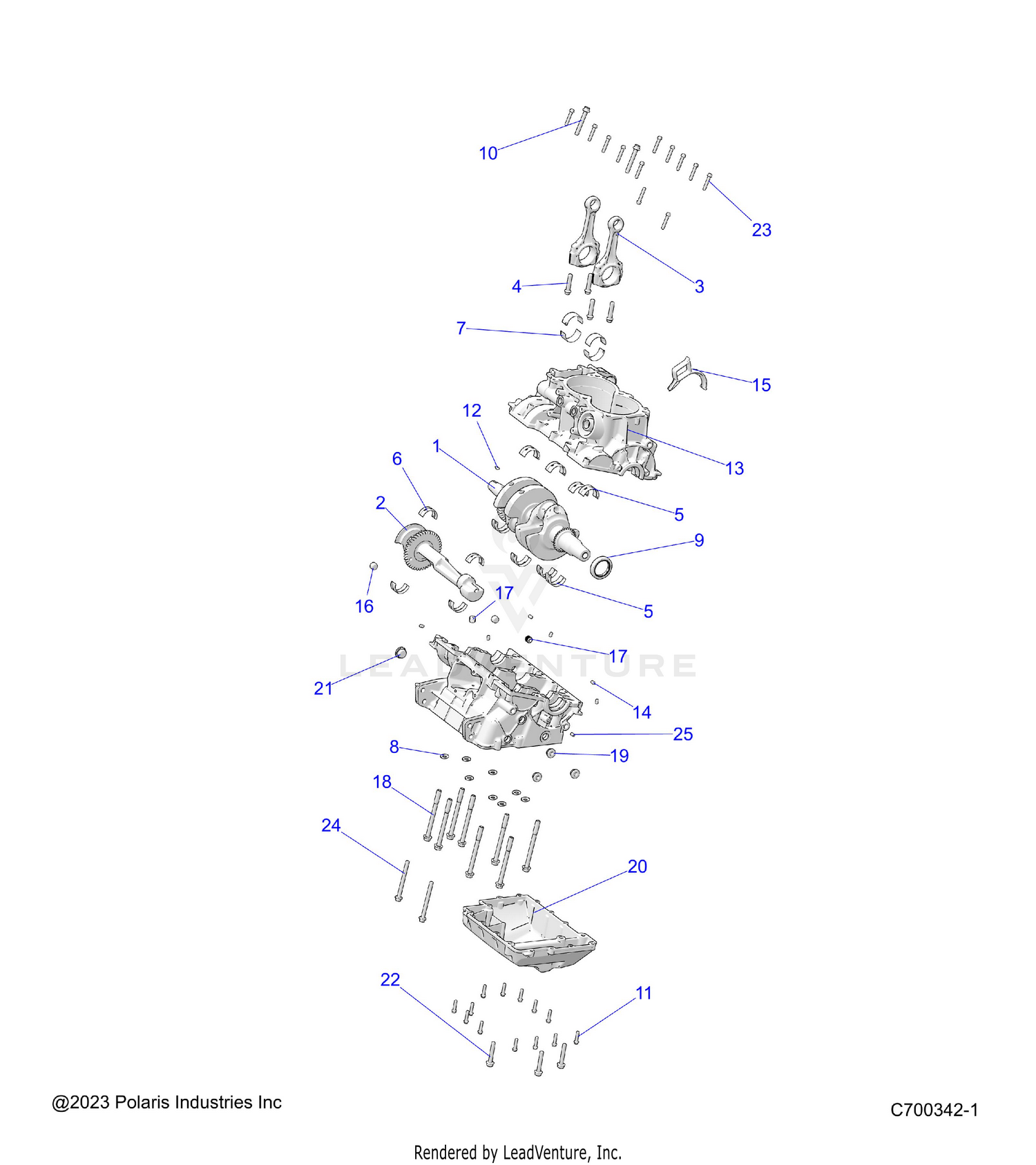 ENGINE, CRANKCASE & CRANKSHAFT - R26RSE99A9/B9/AF/BF/AH/BH/AB/BB/AS/BS (C700342-1)