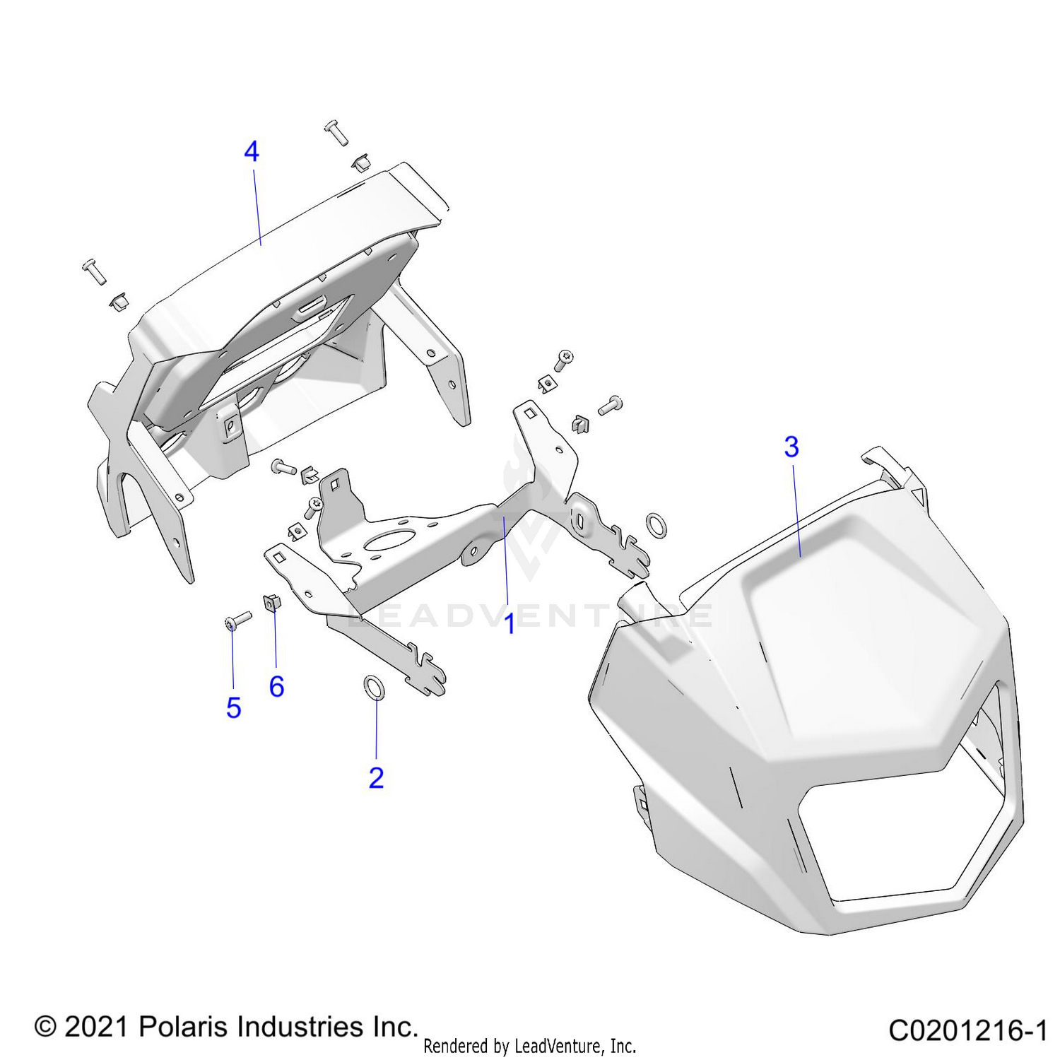 BODY, HEADLIGHT POD - A24SHR57AM (C0201216-1)