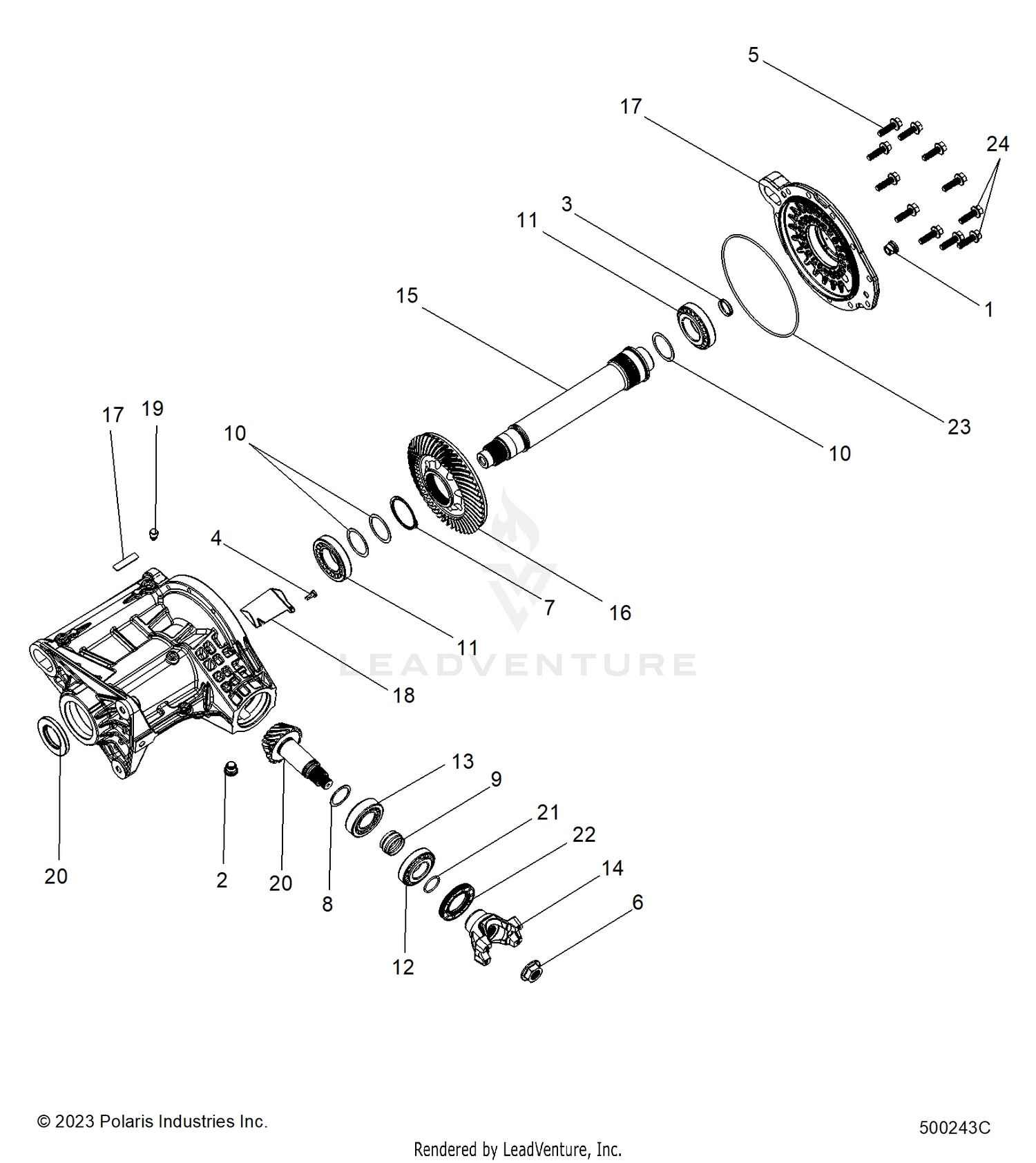 DRIVE TRAIN, RIGHT ANGLE GEARCASE ASM. - T26AATGD/HD (500243C)