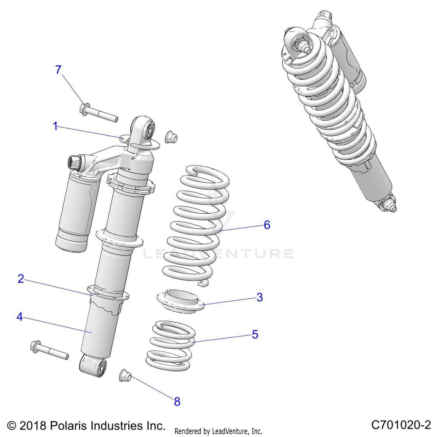 SUSPENSION, REAR SHOCK - Z24A5E87A5(C701020-2)
