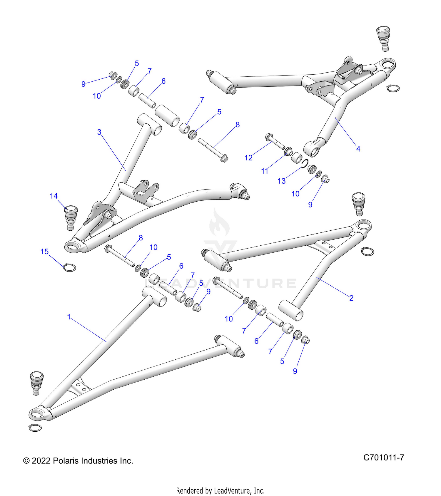SUSPENSION, FRONT CONTROL ARMS - Z26ASE99P5 (C701011-3)